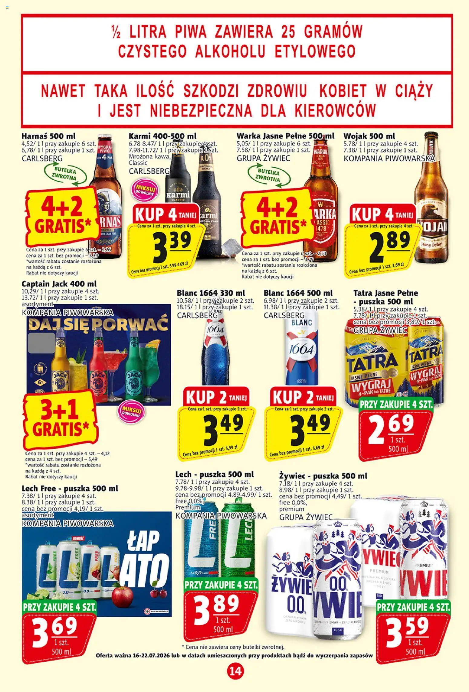 Prim Market gazetka od 16.07.2026 | Strona: 14 | Produkty: Warka, Harnaś, Kawa, Piwo