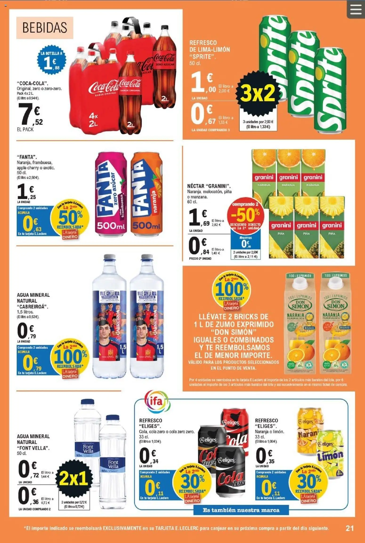 E.Leclerc Miranda de Ebro │ válido desde el 17/07/2026 | Página: 21 | Productos: Ροζ πιπέρι, Té, Néctar, Agua mineral