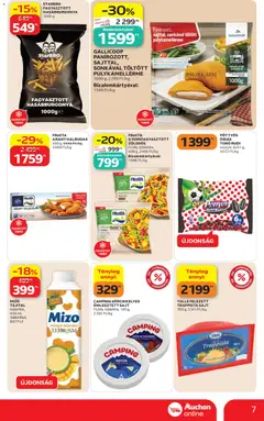 Auchan Szupermarket akciós újság - amely érvényes a következő dátumtól: 14.05.2026 | Oldal: 7 | Termékek: Túró rudi, Gyulai kolbász, Zöldség, Hasábburgonya