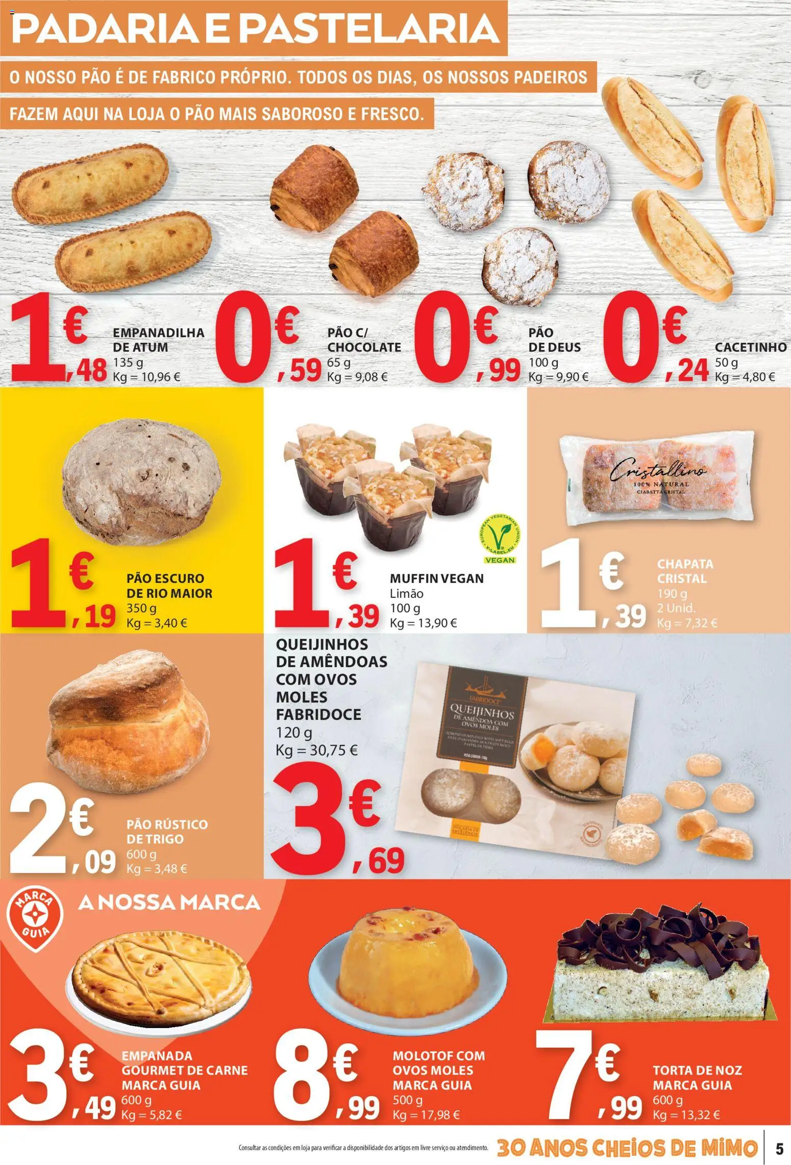 E.Leclerc folheto │ válido de 03/09/2026 | Página: 5 | Produtos: Amêndoas, Pão rústico, Carne, Torta