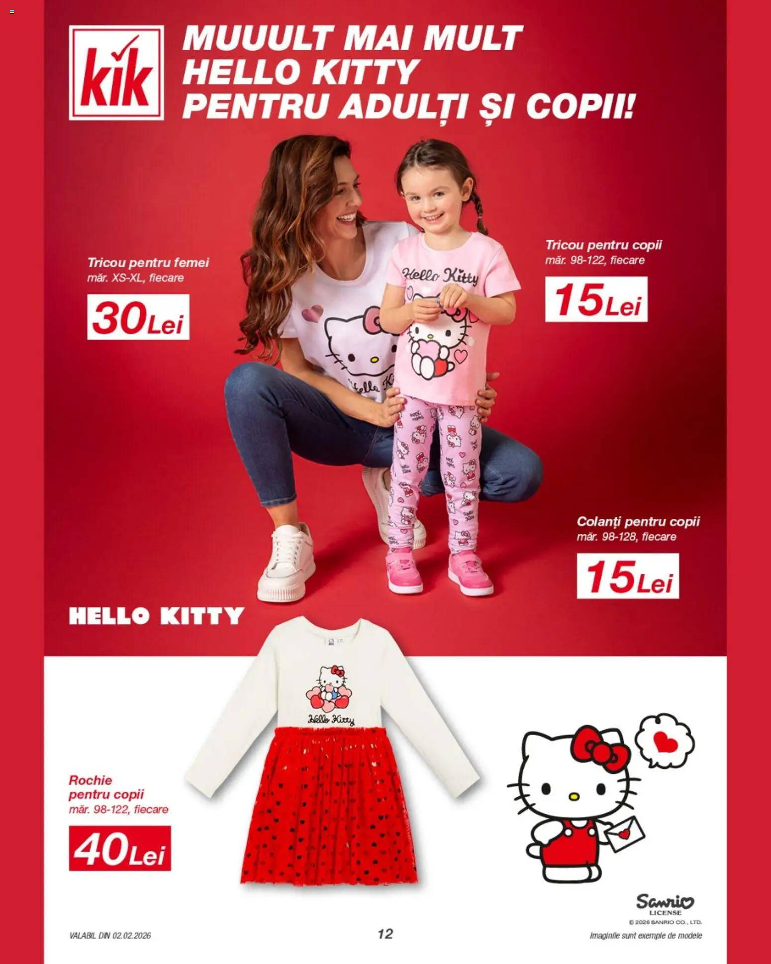 Noul catalog Kik – valabil de la 02.02.2026 | Pagină: 12 | Produse: Rochie, Tricou, Tricou pentru femei, Colanți