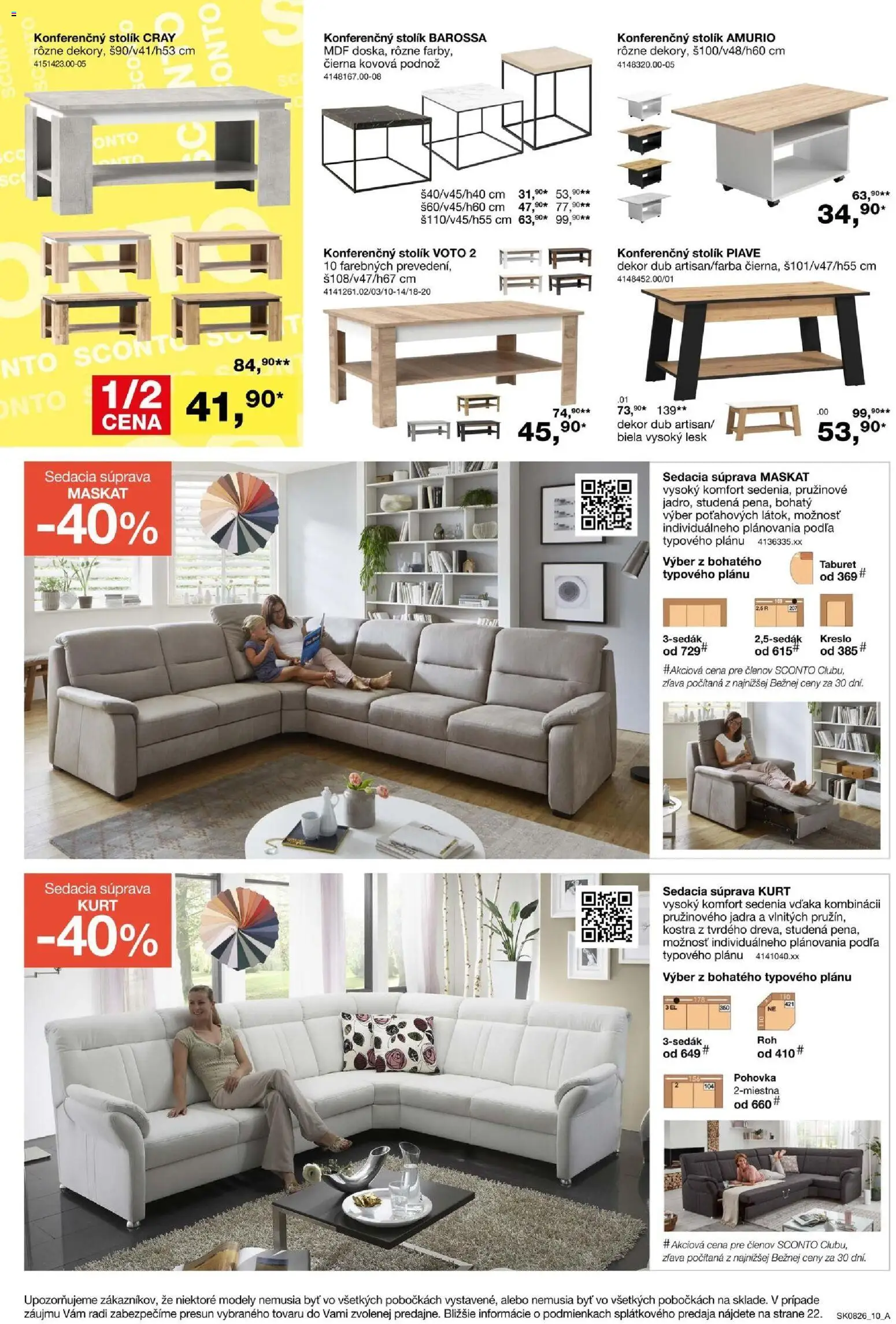Nové Sconto nábytok akcie – leták je platný od 17.06.2026 | Strana: 10 | Produkty: Sedacia súprava, Pohovka, Taburet, Konferenčný stolík
