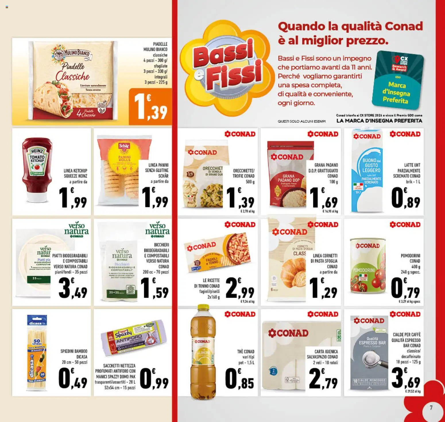 Volantino Conad del 29/07/2026 | Pagina: 7 | Prodotti: Pomodorini, Pasta sfoglia, Fagioli, Grana Padano