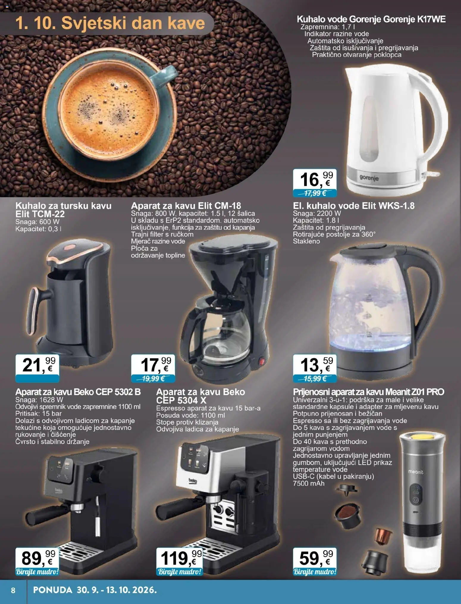 KTC katalog | vrijedi od 30.09.2026 | Stranica: 8 | Proizvodi: Espresso, Kava, Šalica, Kabel