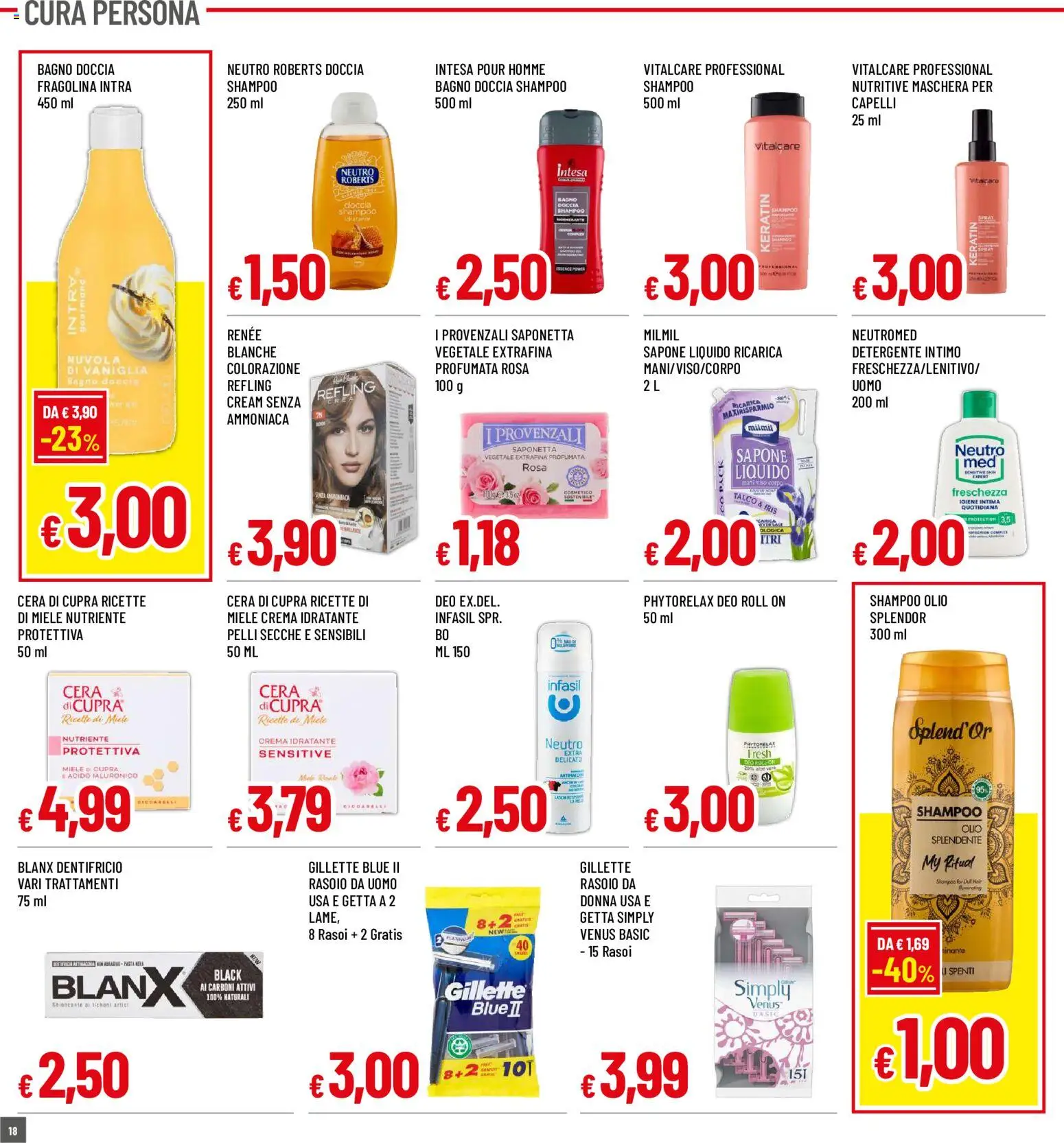 Volantino Famila del 21.05.2026 | Pagina: 18 | Prodotti: Detergente intimo, Detergente, Bagno, Doccia
