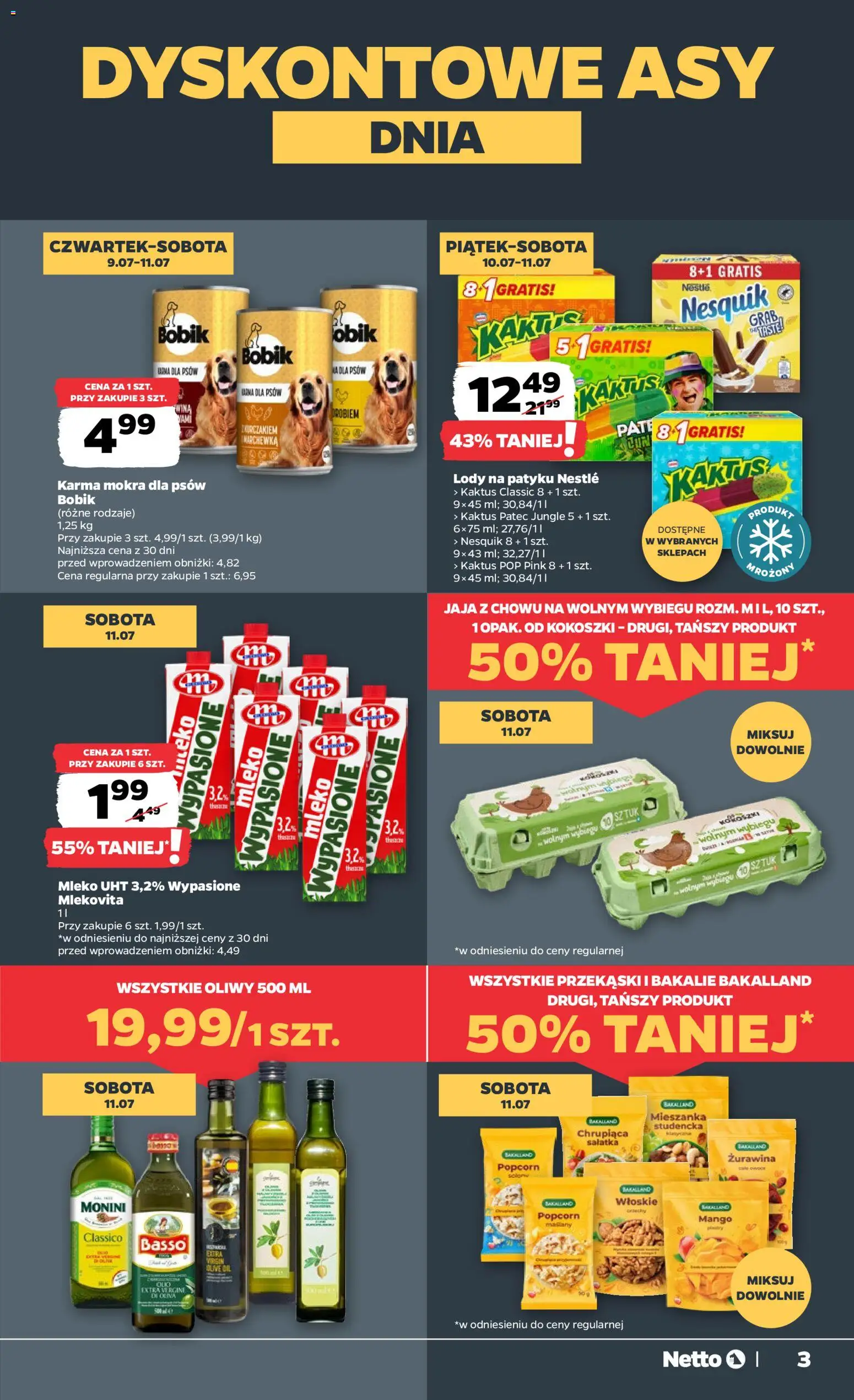 Netto gazetka od czwartku spożywcza od 09.07.2026 | Strona: 3 | Produkty: Mango, Karma dla psów, Lody, Jaja