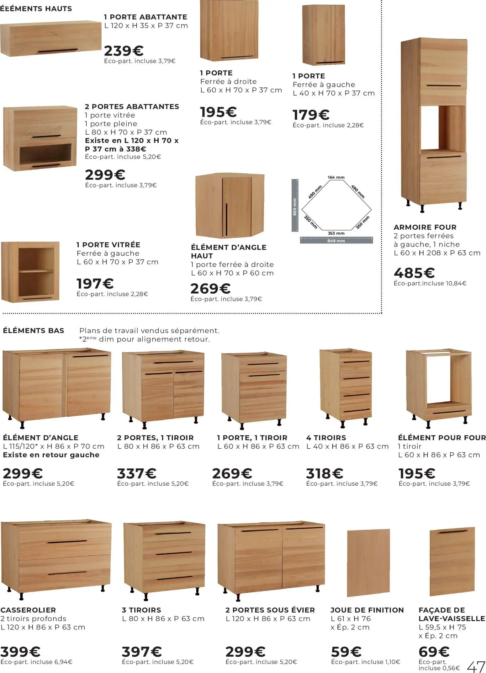 {H1} | Page: 47 | Produits: Four, Armoire, Portes, Tiroirs
