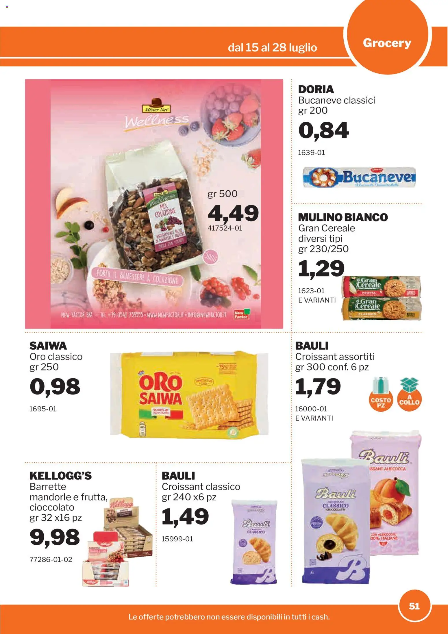 Volantino Sogegross del 15/07/2026 | Pagina: 51 | Prodotti: Cioccolato, Mandorle, Croissant, Albicocche