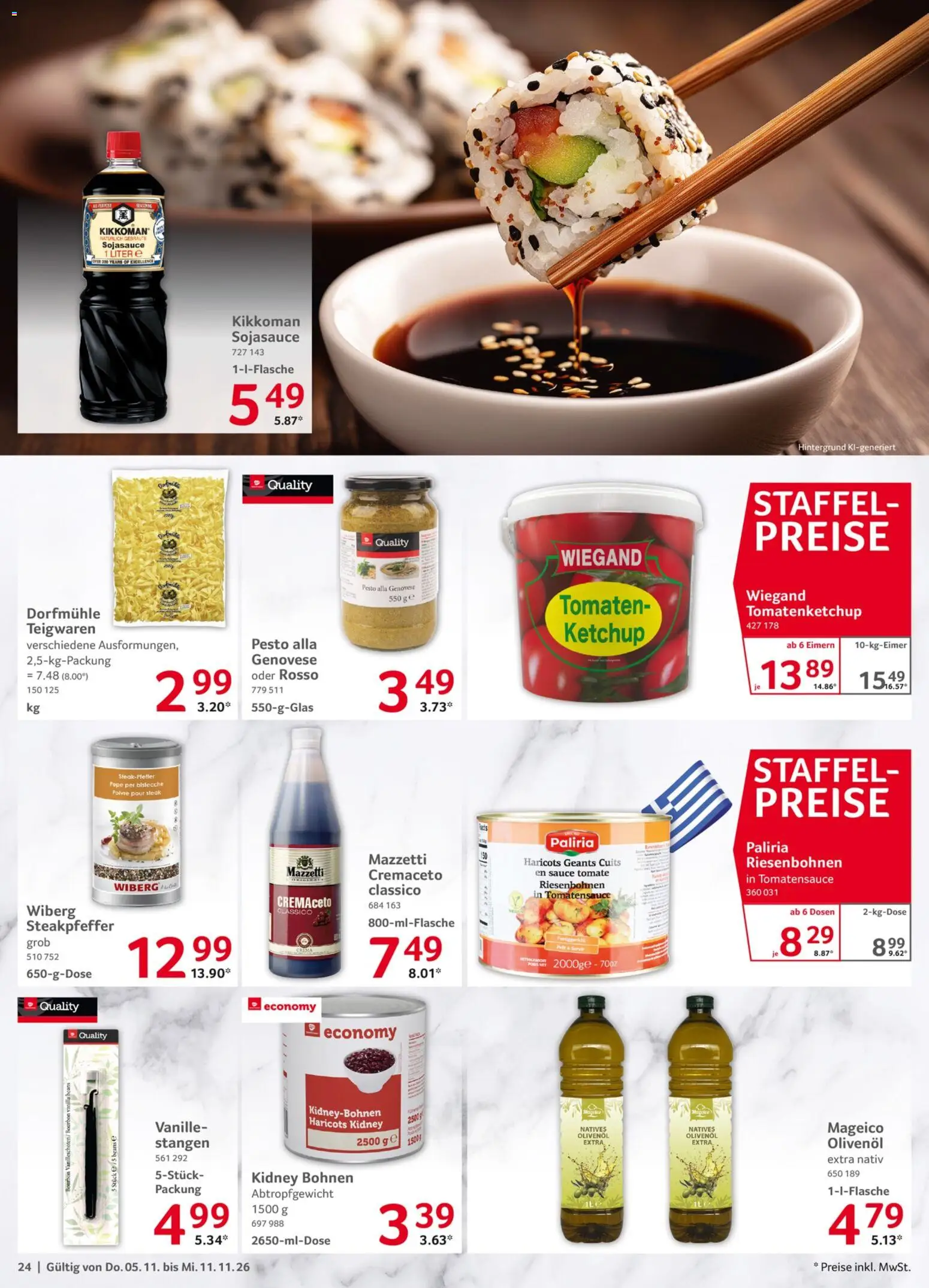 Selgros Prospekt – gültig ab 05.11.2026 | Seite: 24 | Produkte: Olivenol, Steak, Bourbon, Ketchup