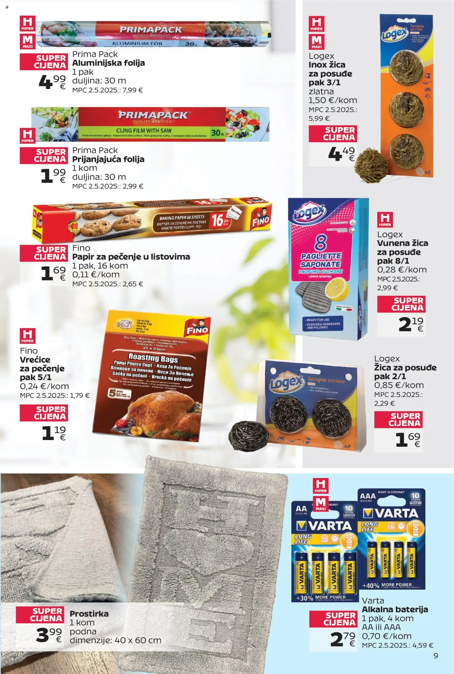 Tommy katalog | vrijedi od 14.09.2026 | Stranica: 9 | Proizvodi: Folija, Baterija, Papir za pečenje, Posuđe