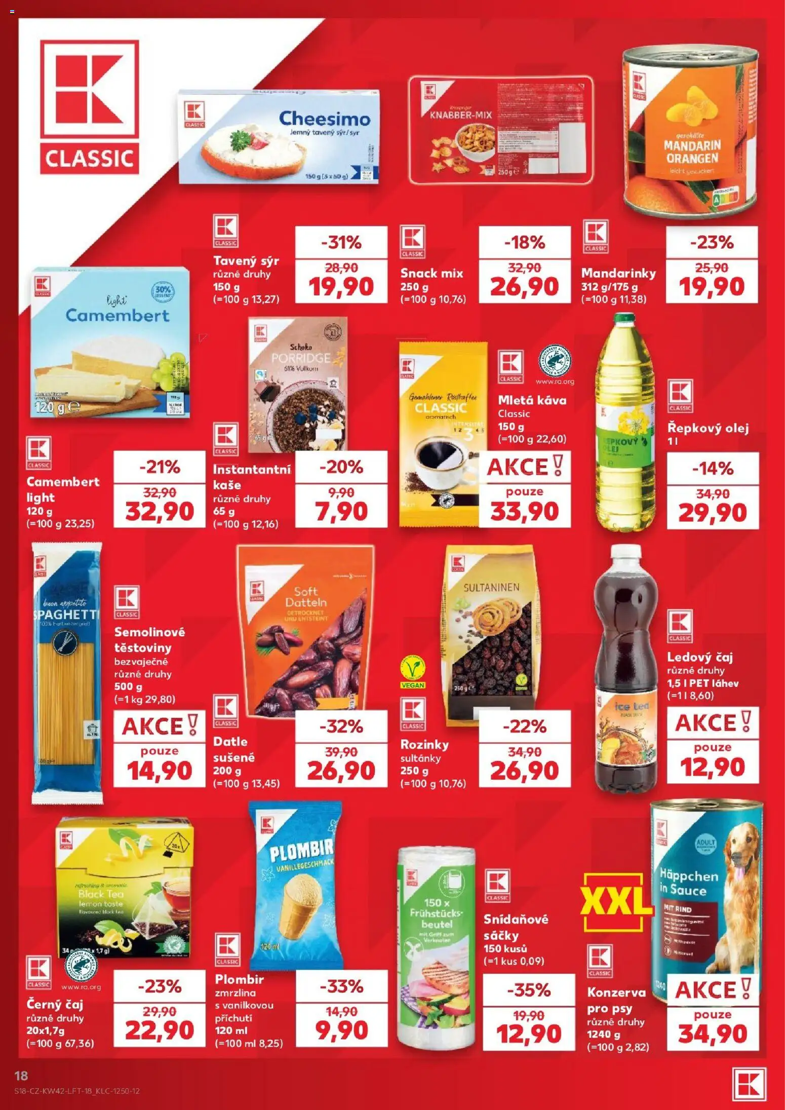 Kaufland leták - Praha 8 od 14.10.2026 | Strana: 18 | Produkty: Vegan, Řepkový olej, Černý čaj, Konzerva pro psy