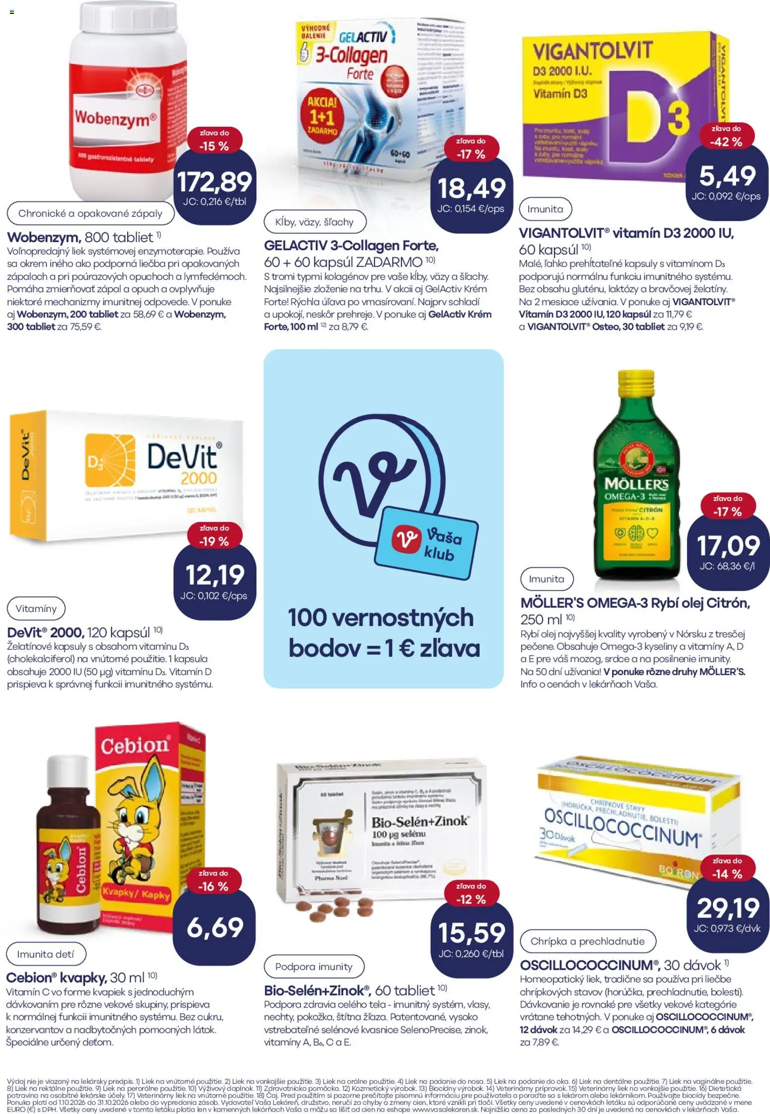 Nové Vaša lekáreň akcie – leták je platný od 01.10.2026 | Strana: 20 | Produkty: Olej, Rybí olej, Krém