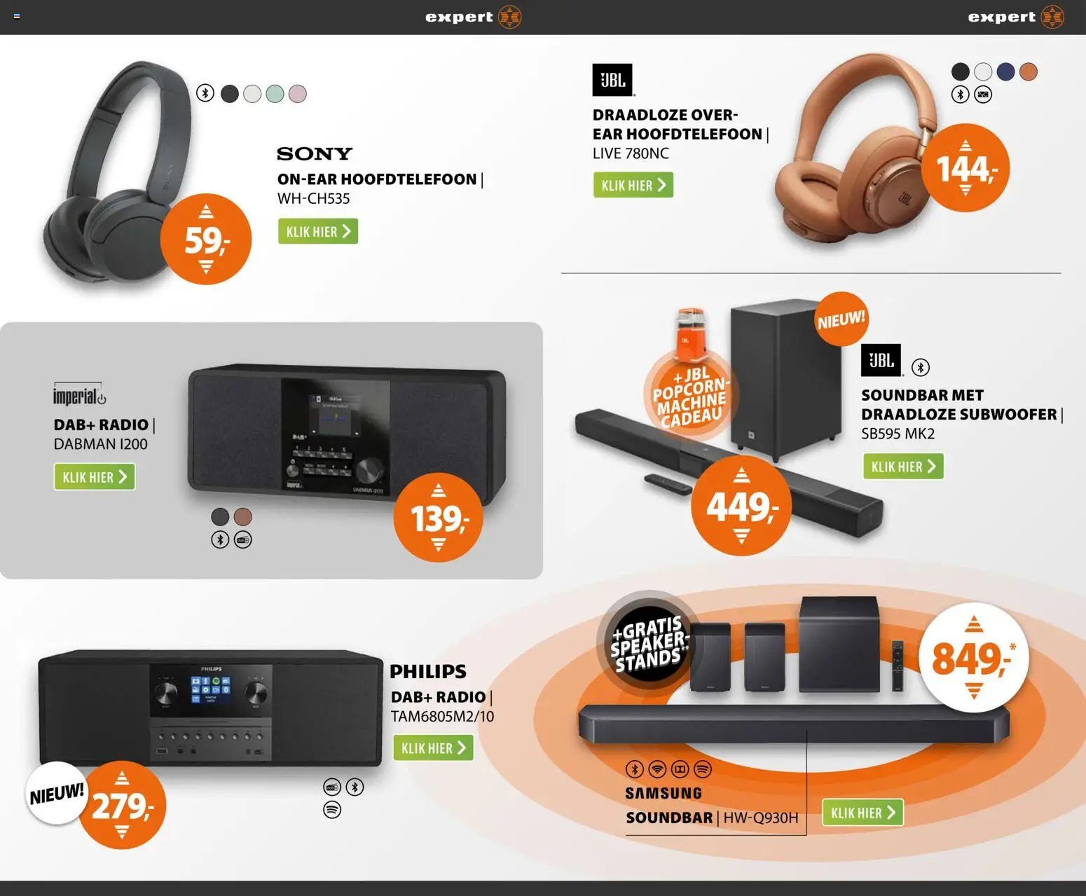 {H1} | Pagina: 5 | Producten: Soundbar, Hoofdtelefoon, Radio, Speaker