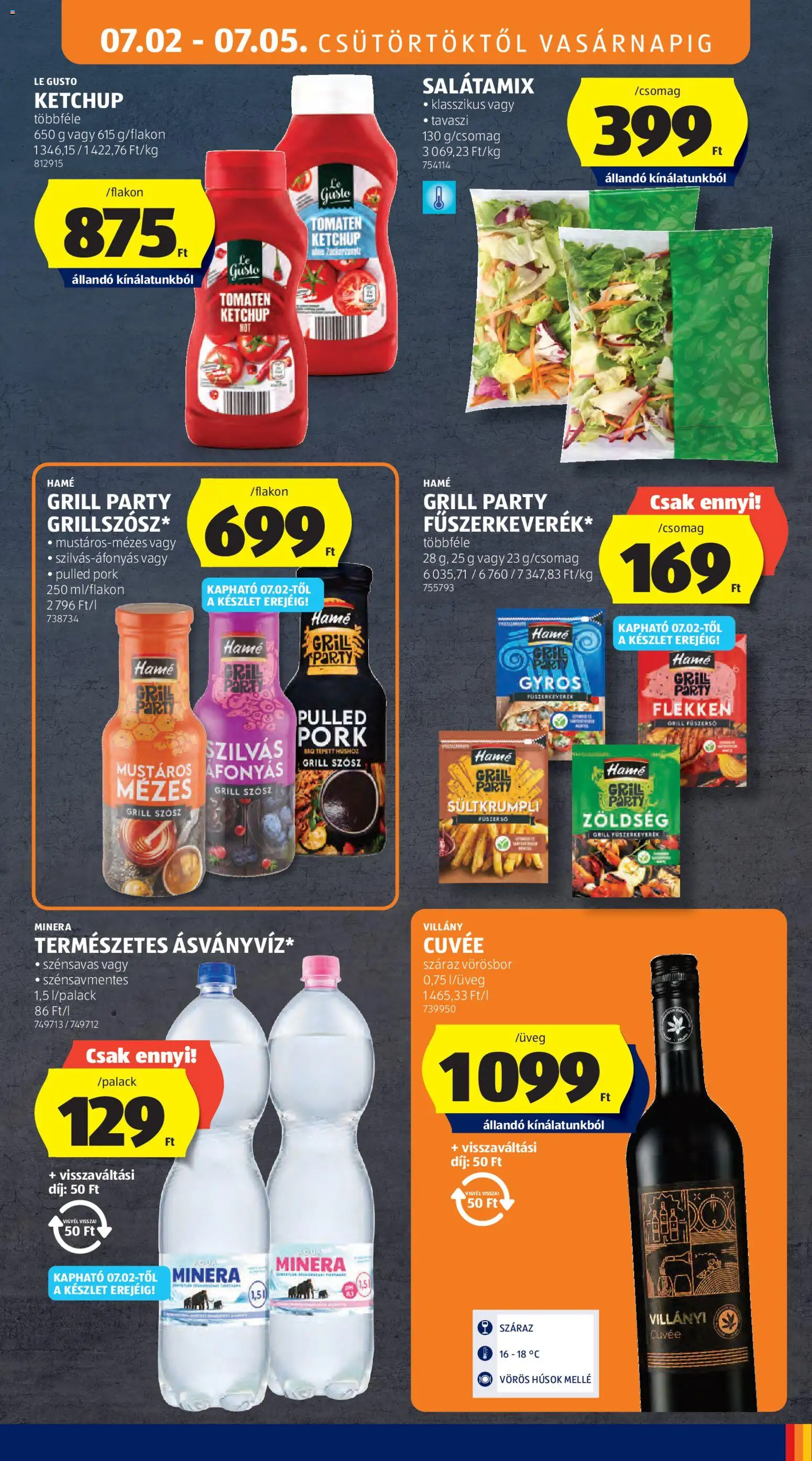 Aldi akciós ujság - amely érvényes a következő dátumtól: 2026.07.02. | Oldal: 23 | Termékek: Fűszerkeverék, Zöldség, Vörösbor, Szósz