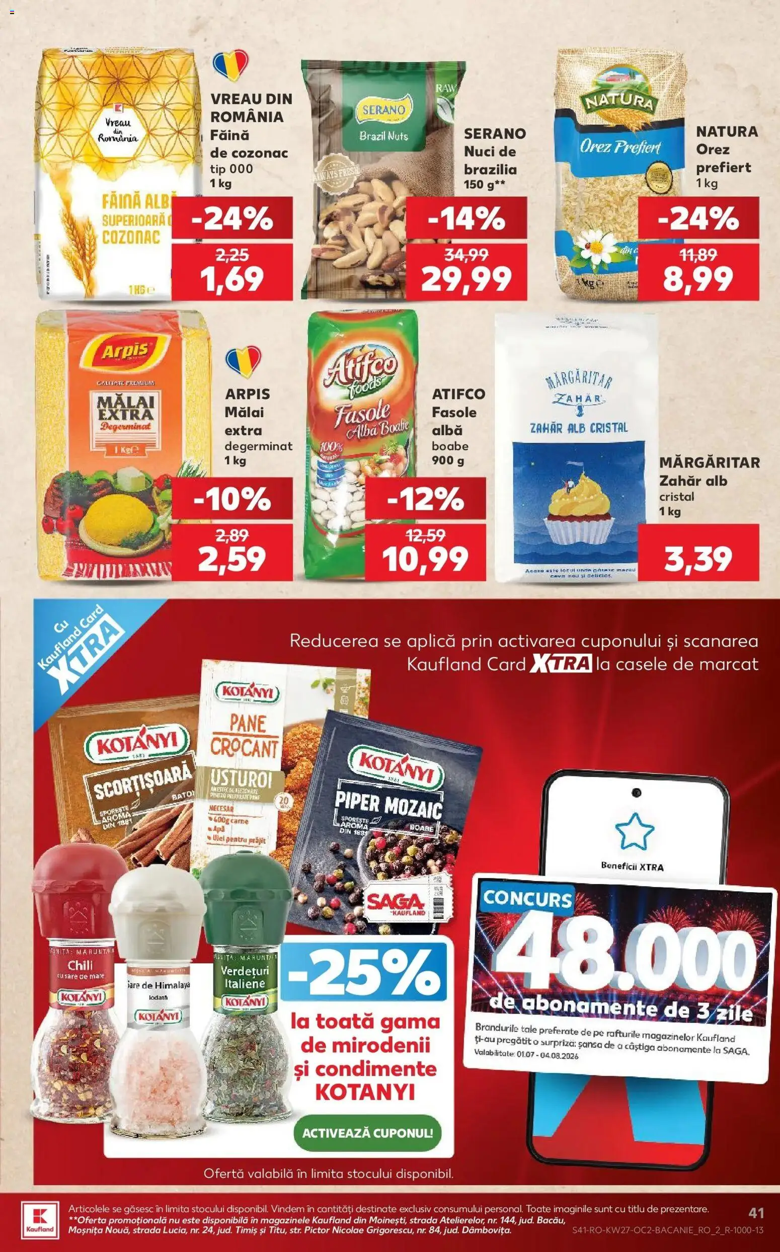 Noul catalog Kaufland – valabil de la 01.07.2026 | Pagină: 41 | Produse: Făină, Nuci, Apă, Zahăr