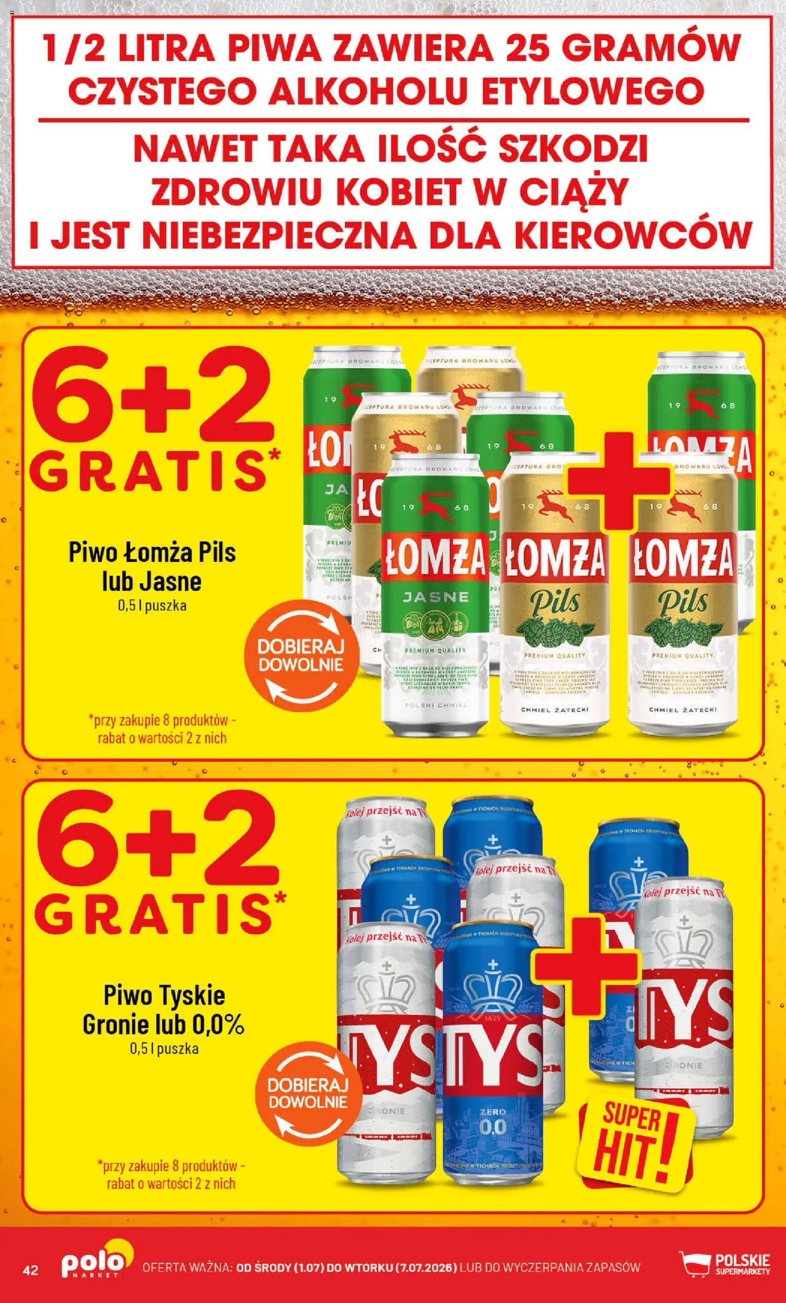 POLOmarket gazetka od 01.07.2026 | Strona: 42 | Produkty: Tyskie, Piwo