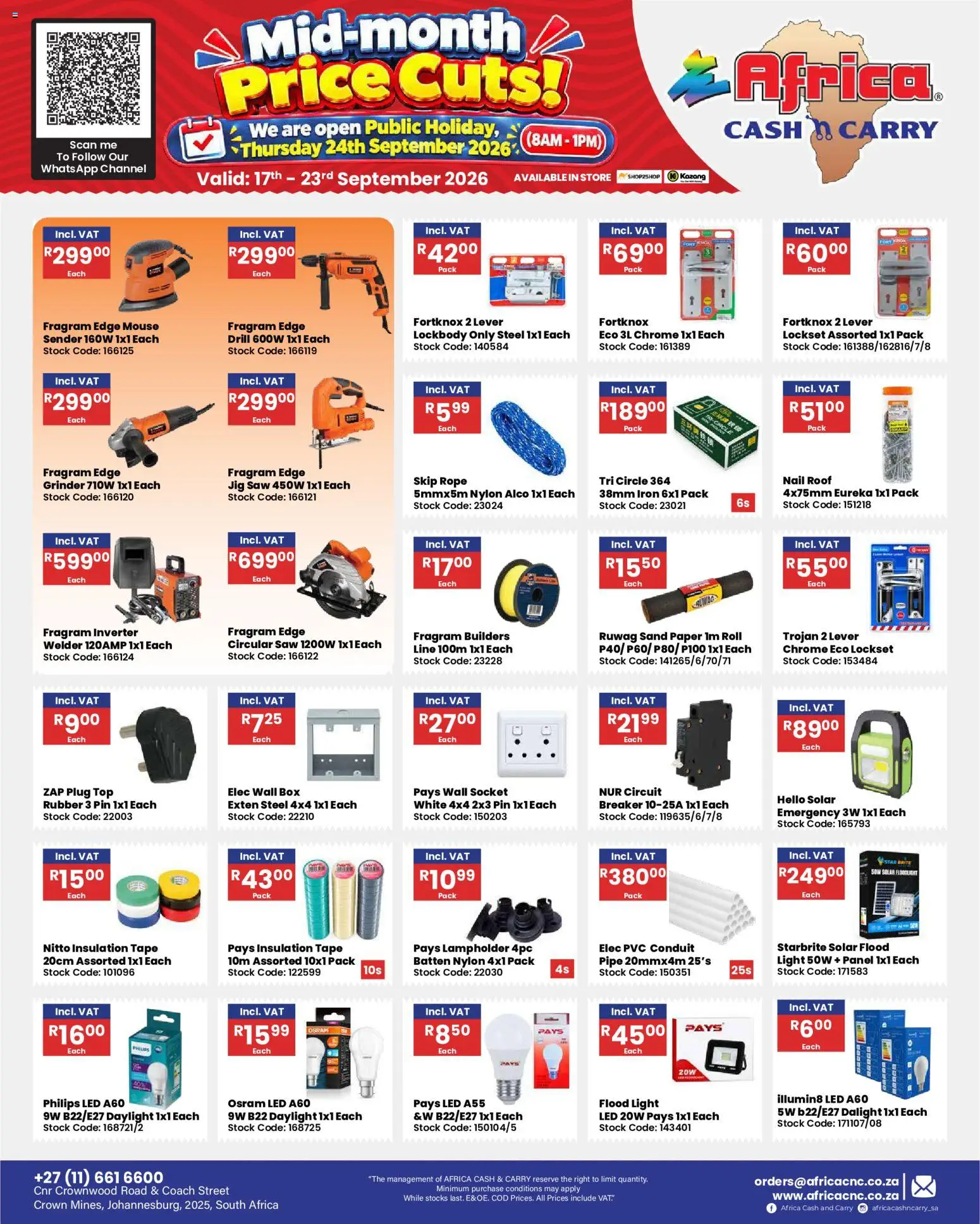 New Africa Cash & Carry catalogue – valid from 17/09/2026 | Page: 37 | Products: Iron, Socket, Box, Light