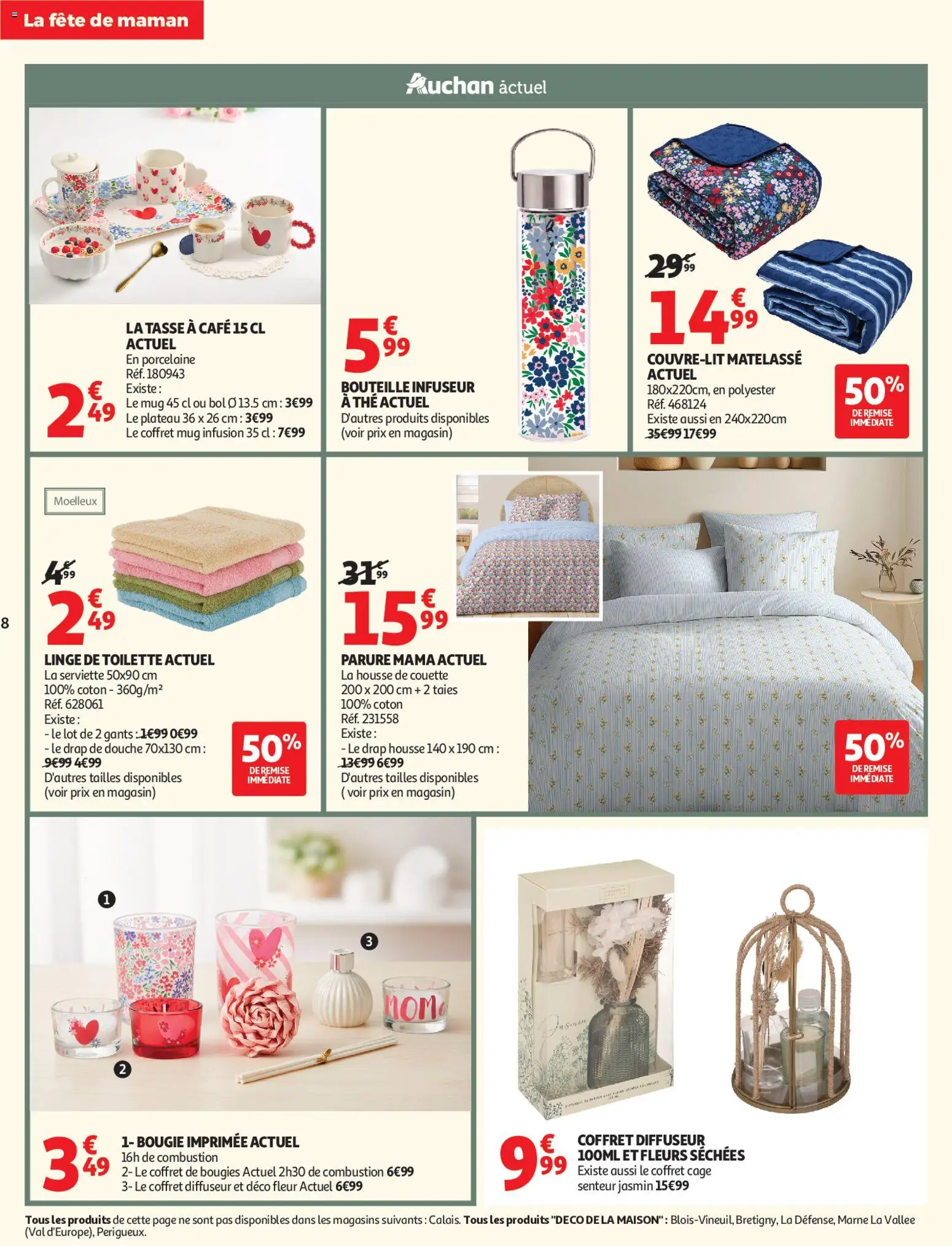 {H1} | Page: 8 | Produits: Diffuseur, Housse de couette, Douche, Café