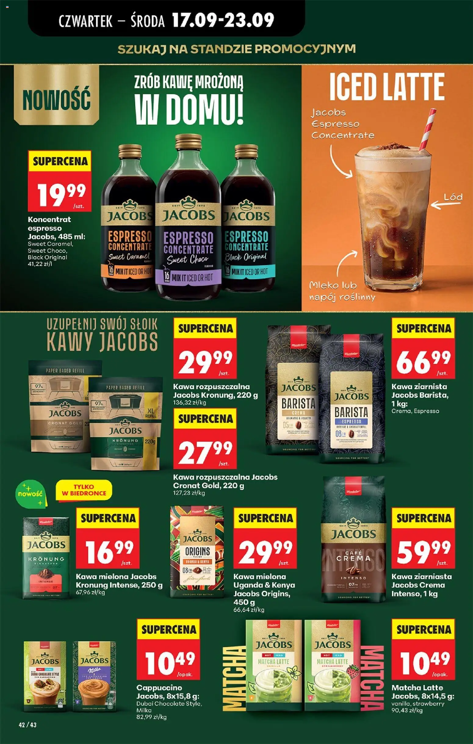 Biedronka Polsko leták - Codziennie niskie ceny od 17.09.2026 | Strana: 66 | Produkty: Mléko, Matcha, Jacobs, Crema