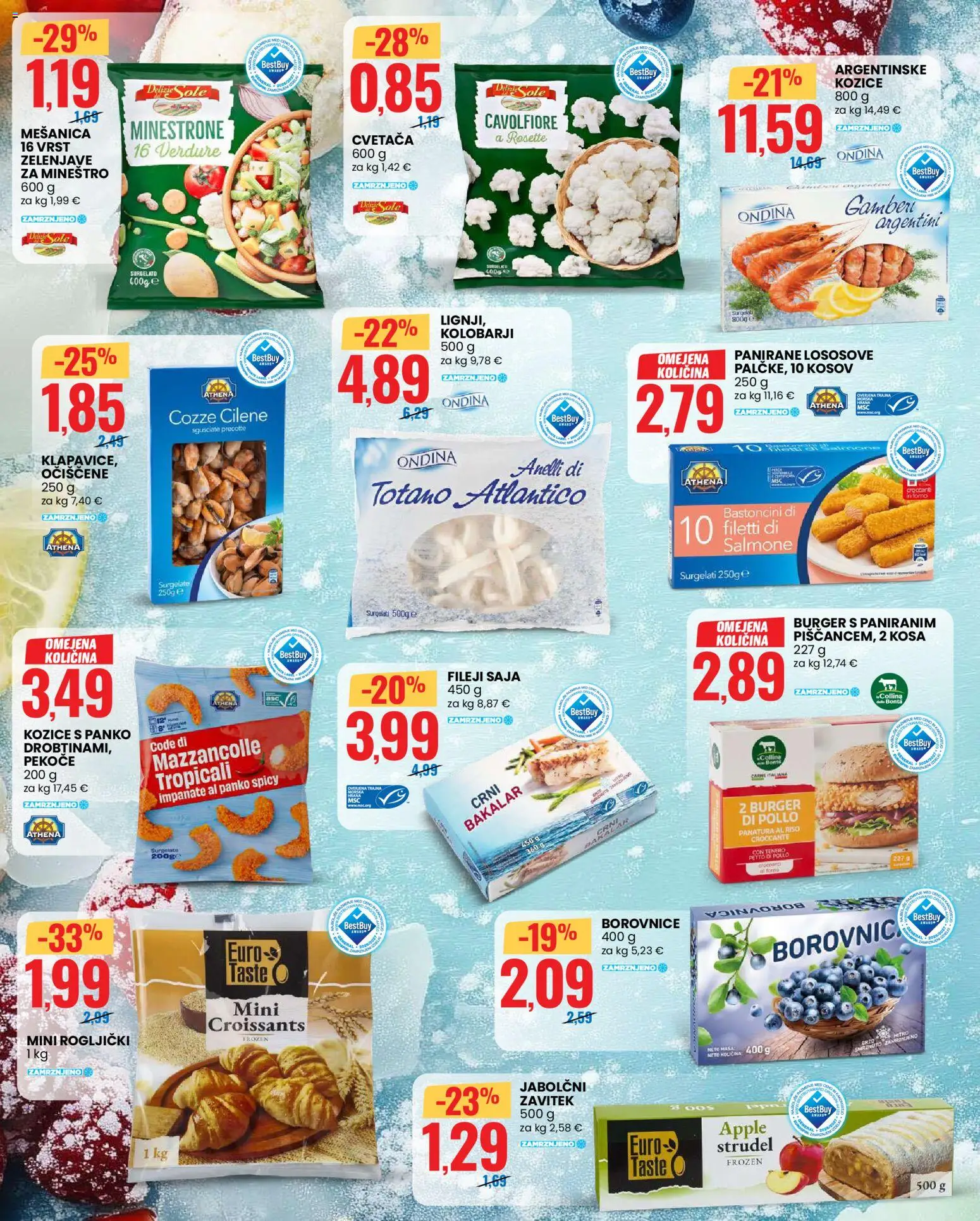 Novi Eurospin katalog ponudbe – veljaven od 11.06.2026 | Stran: 2 | Izdelki: Kozice, Rogljički, Borovnice