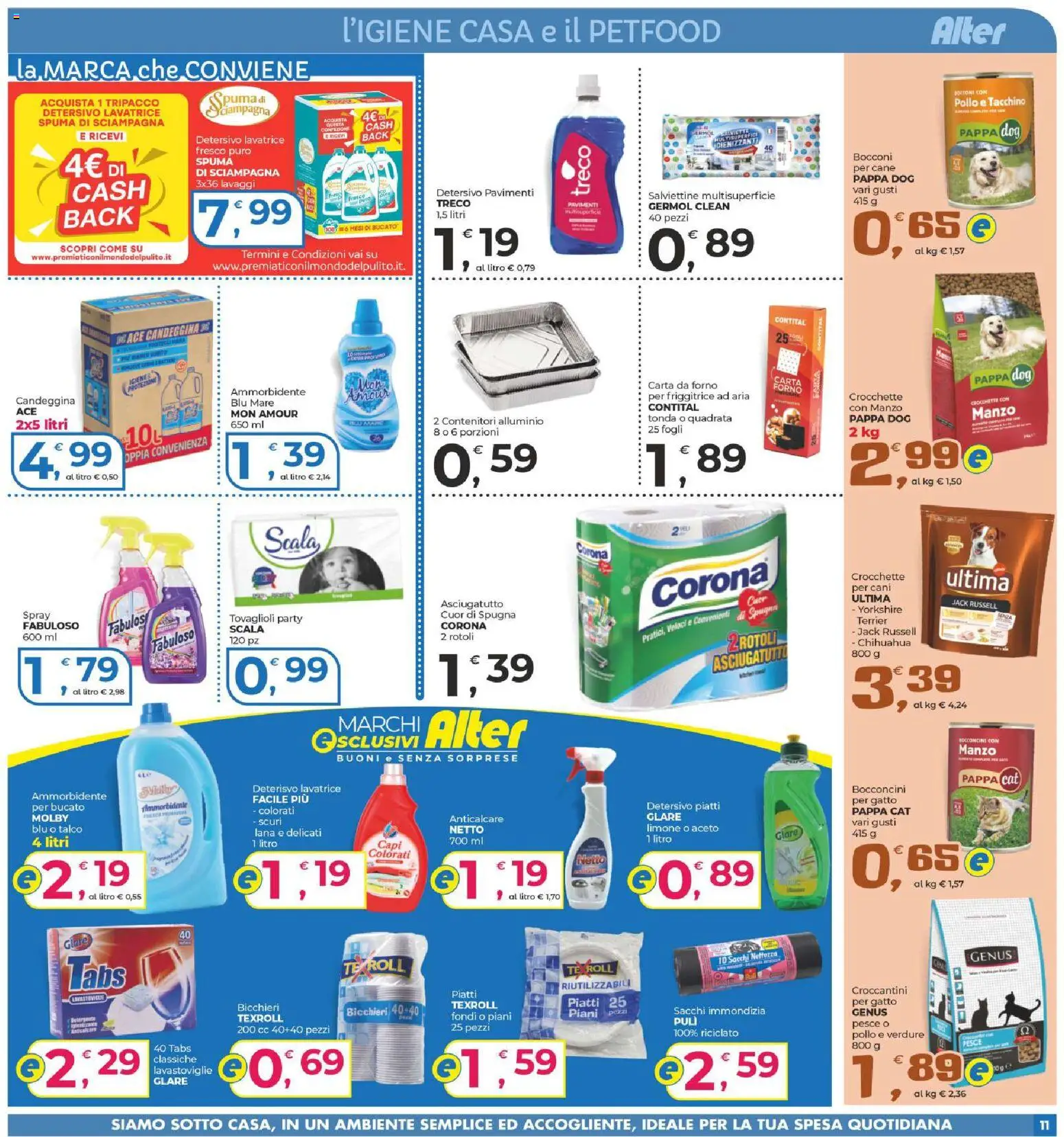 Volantino Alter Discount del 10.06.2026 | Pagina: 11 | Prodotti: Spugna, Candeggina, Verdure, Tacchino