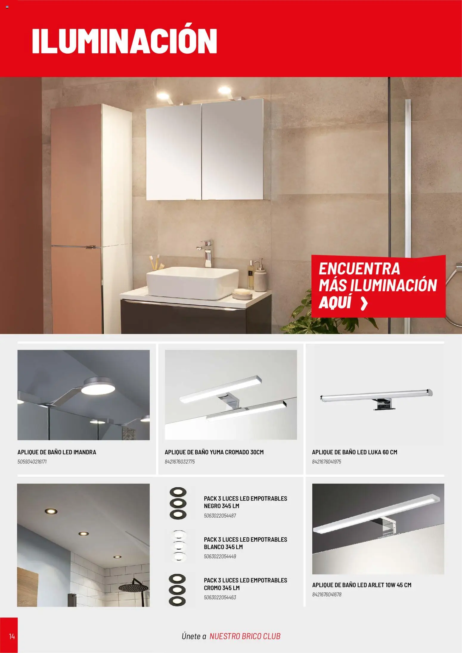 Brico Depôt Baños │ válido desde el 02/03/2026 | Página: 14 | Productos: Iluminación, Baño