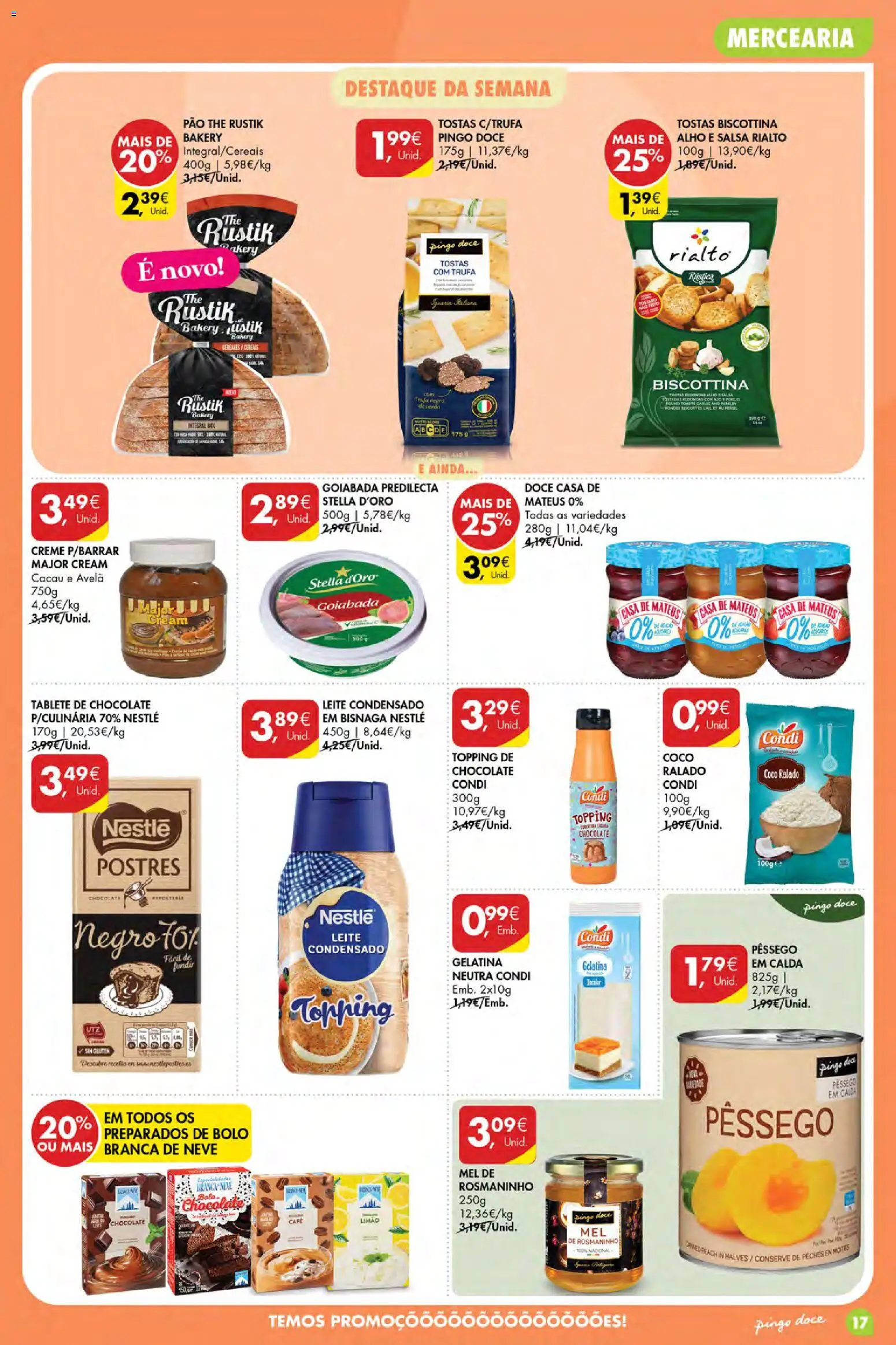 Pingo Doce Poupe Esta Semana Açores │ válido de 10/09/2026 | Página: 17 | Produtos: Mercearia, Nestlé, Chocolate, Mel