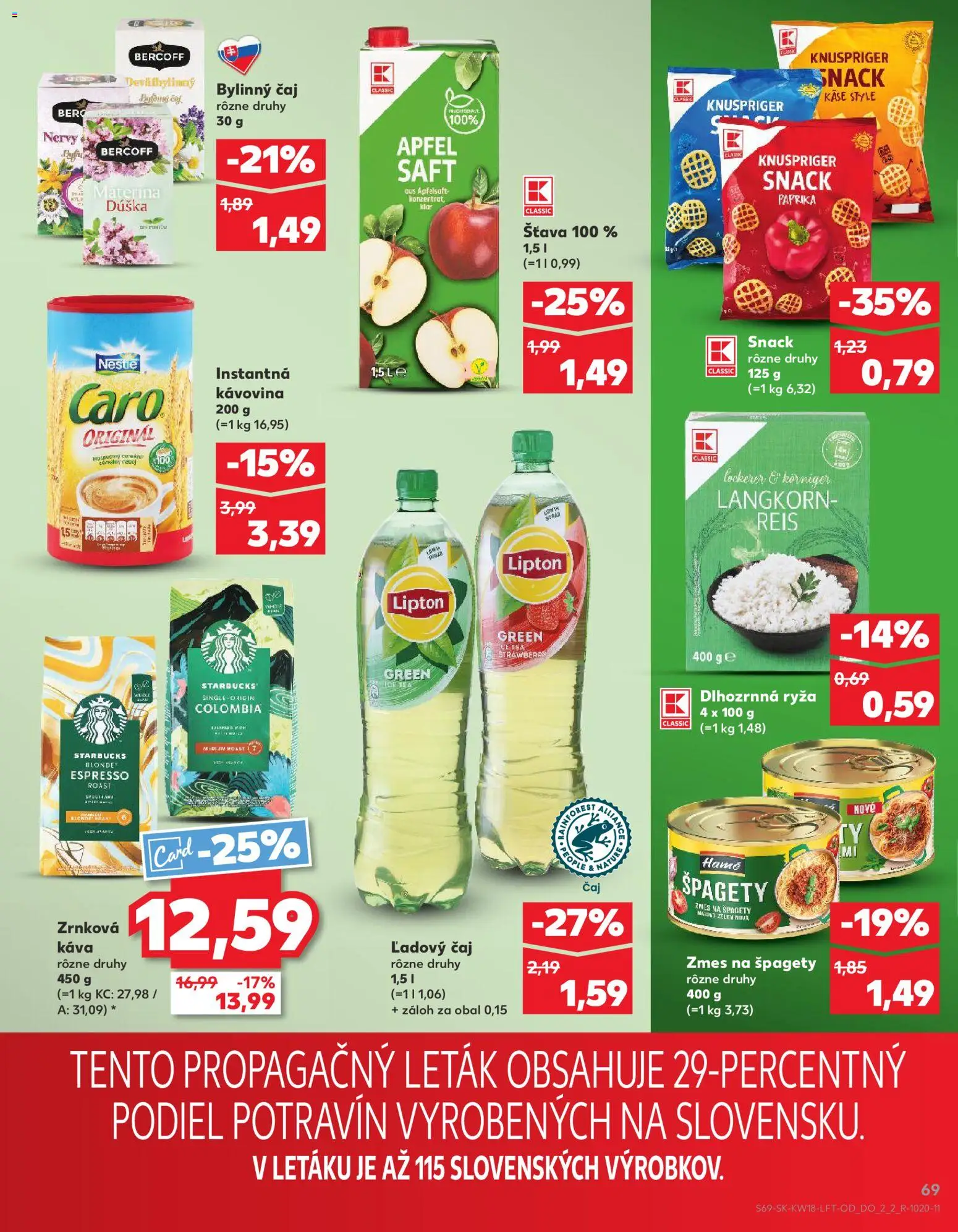 Nové Kaufland akcie – leták je platný od 30.04.2026 | Strana: 69 | Produkty: Káva, Čaj, Caro, Zrnková káva