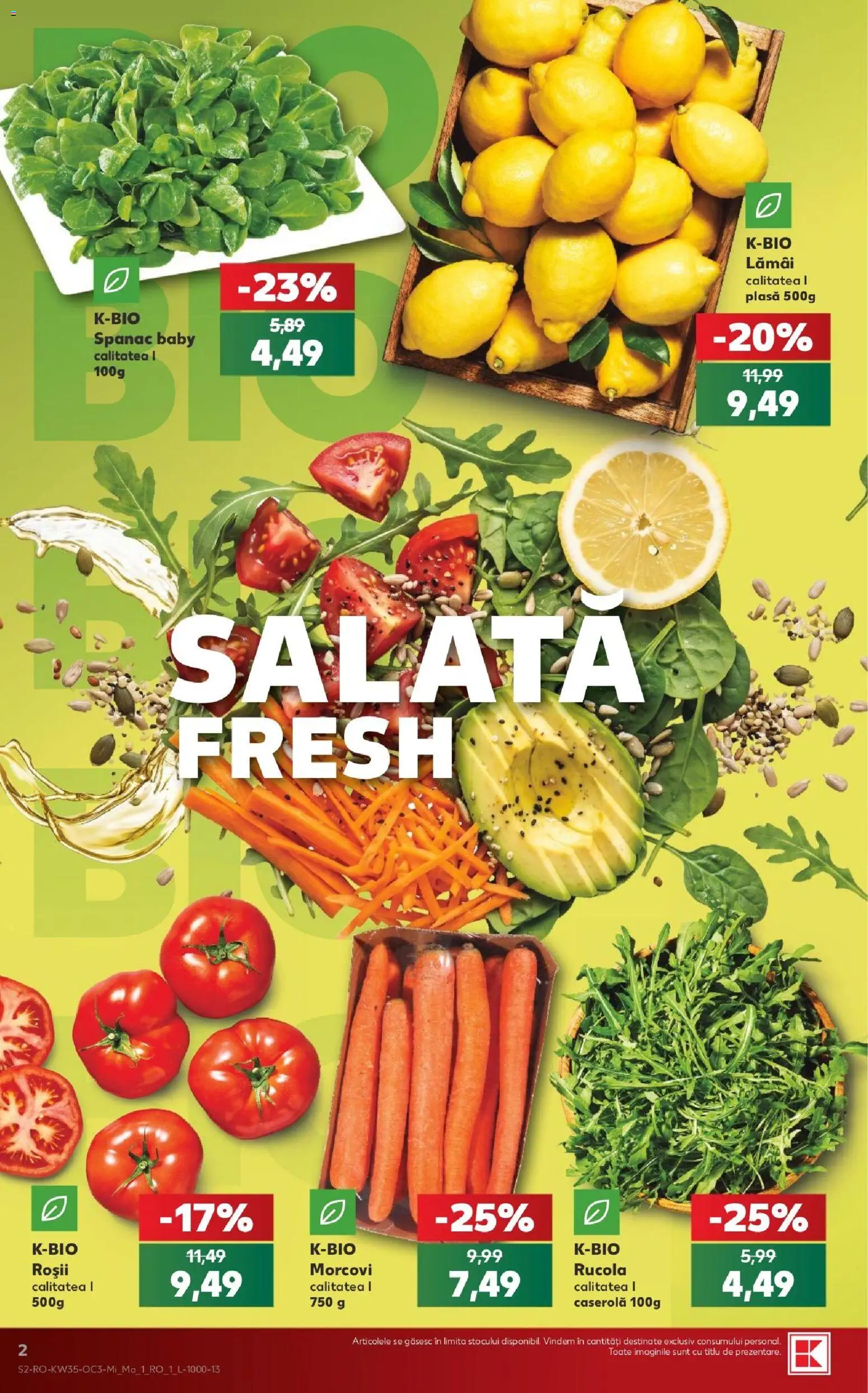 Noul catalog Kaufland – valabil de la 26.08.2026 | Pagină: 2 | Produse: Baby, Caserola, Spanac, Morcovi