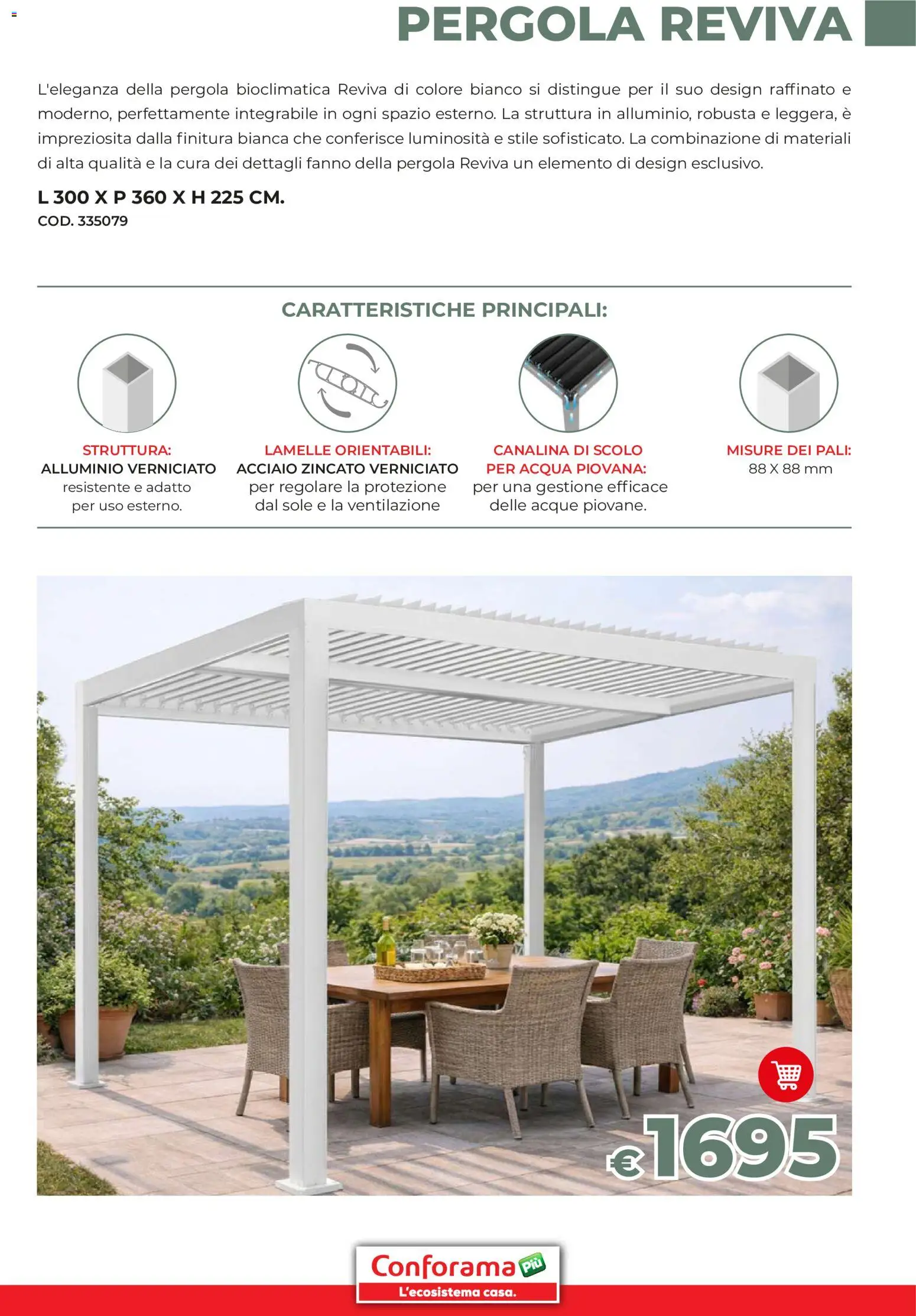 Volantino Conforama del 19/03/2026 | Pagina: 9 | Prodotti: Acqua, Pergola, Alluminio
