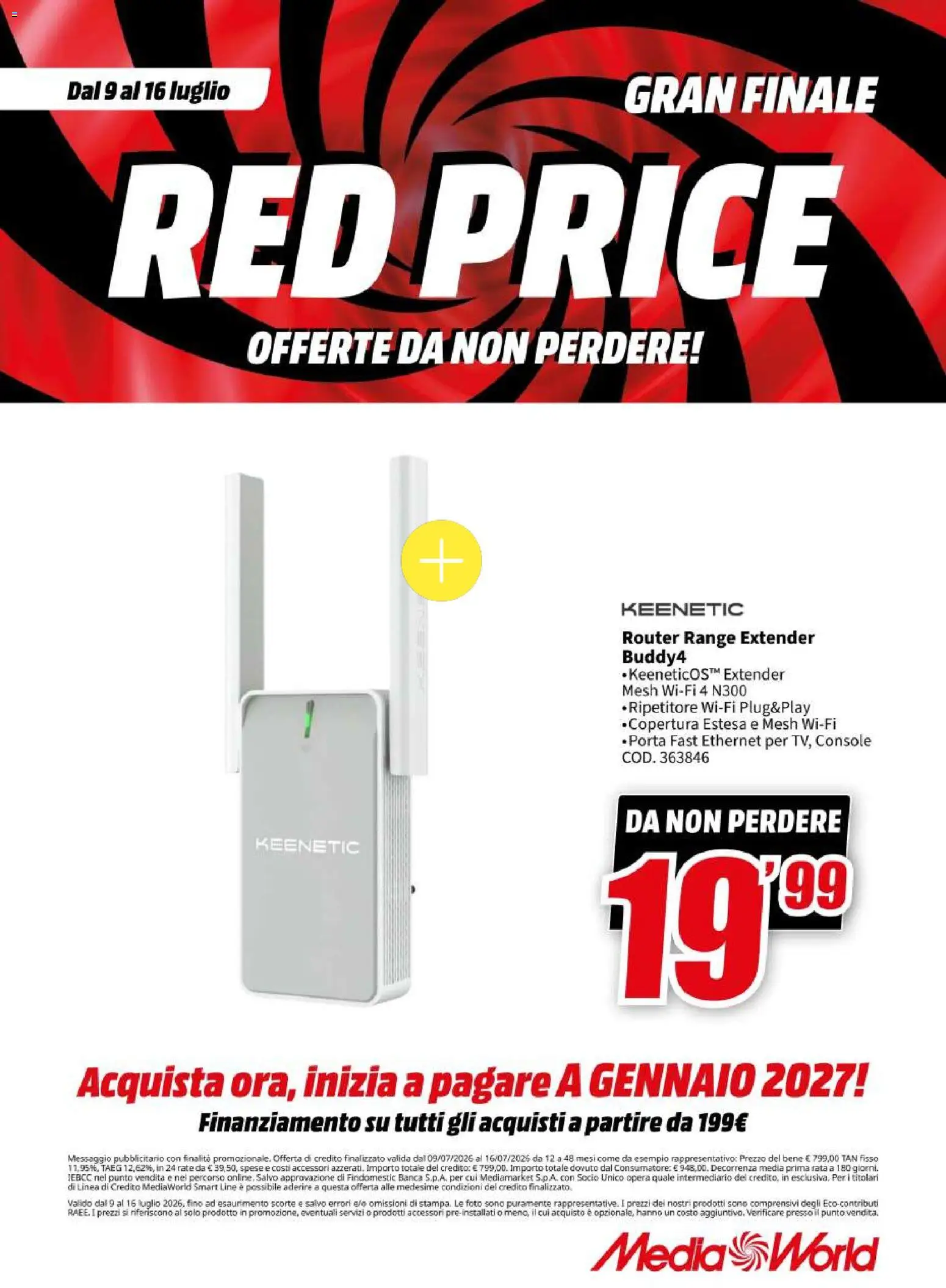 Volantino Media World del 09/07/2026 | Pagina: 18 | Prodotti: Router, Range extender