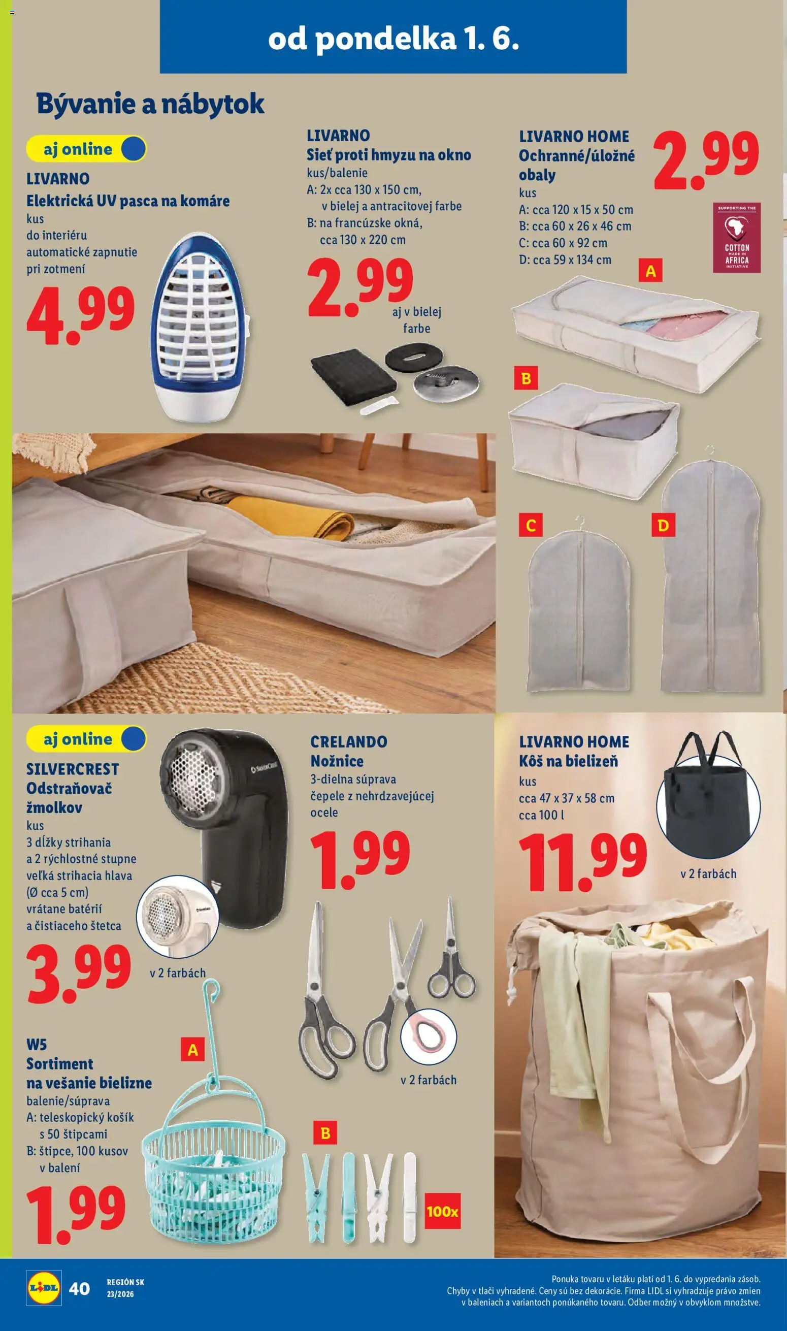 Nové Lidl akcie – leták je platný od 01.06.2026 | Strana: 56 | Produkty: Nábytok, Kôš na bielizeň