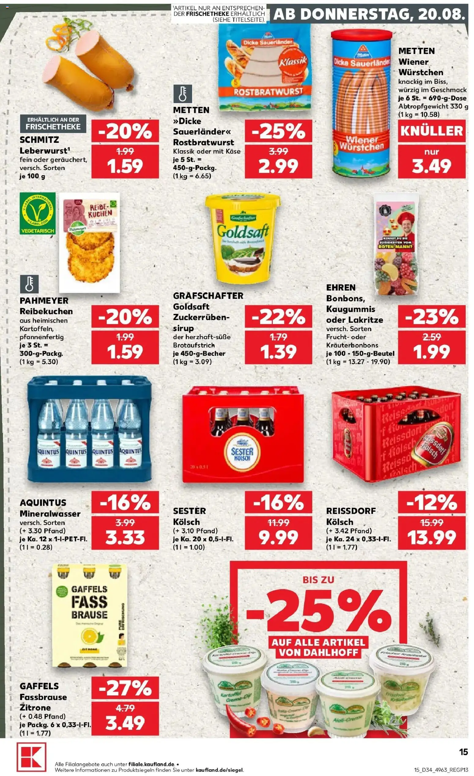 Prospekt Kaufland ab 17.08.2026 » Angebote Online zum Blättern | Seite: 26 | Produkte: Käse, Mineralwasser, Fassbrause, Kuchen