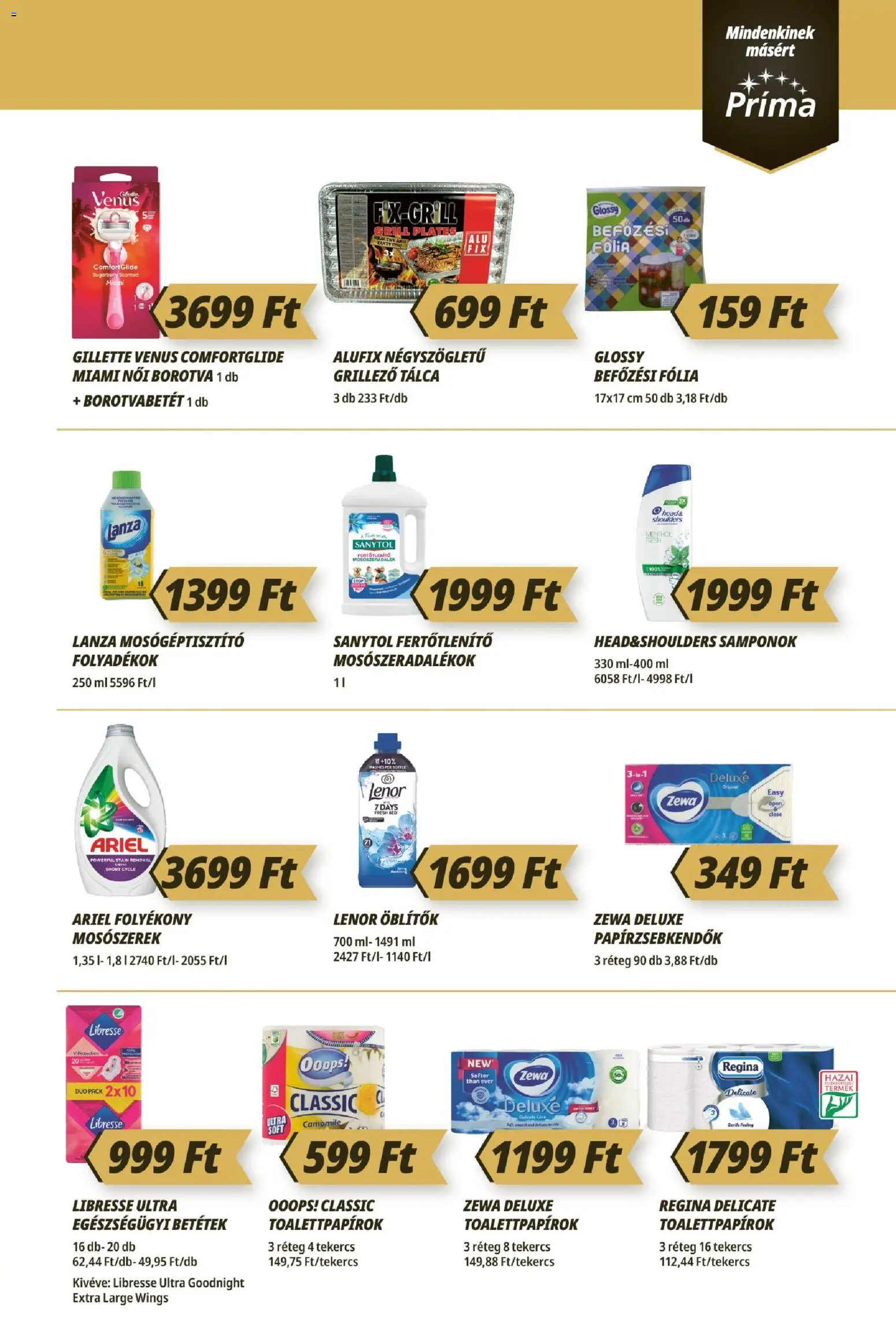 CBA Príma akciós ujság - amely érvényes a következő dátumtól: 14.05.2026 | Oldal: 11 | Termékek: Ariel, Grill, Borotva, Mosószerek