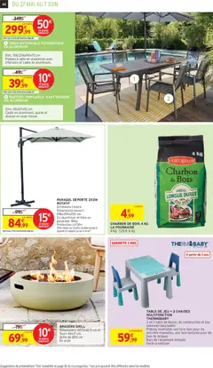 Intermarché - Prévisualisation de BRASERO GRILL, Dimensions: 60,5x42,5 cm et foyer 46x17 cm. Grille de Ø35 cm. En acier valide à partir de 27.05.2026 | Page: 44
