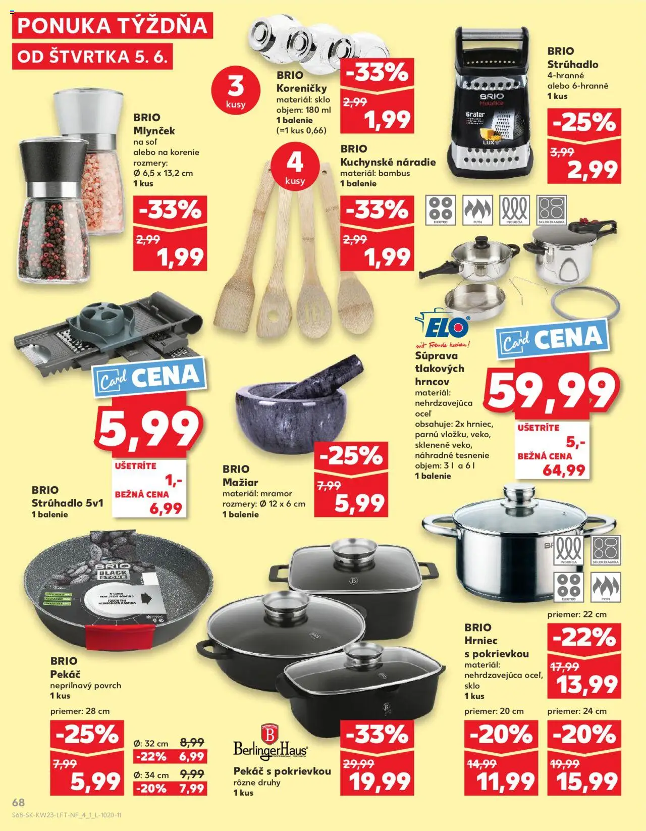 Nové Kaufland akcie – leták je platný od 05.06.2025 | Strana: 68 | Produkty: Náradie, Strúhadlo, Mlynček