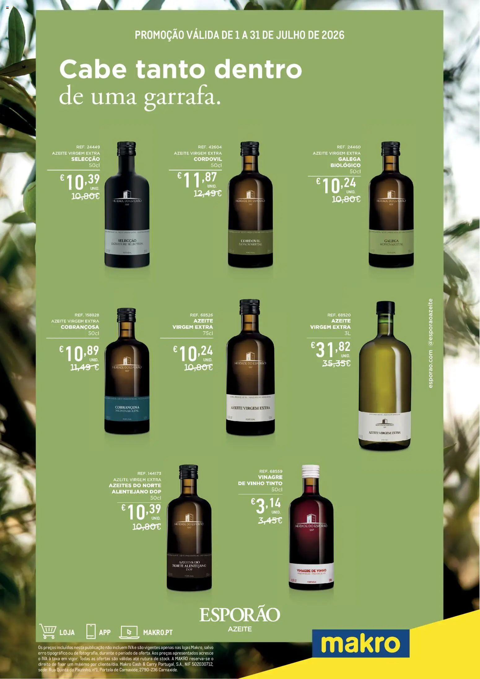 Makro Monofolha Herdade do Esporão │ válido de 01/07/2026 | Página: 1 | Produtos: Vinagre, Azeite, Vinho, Vinho tinto