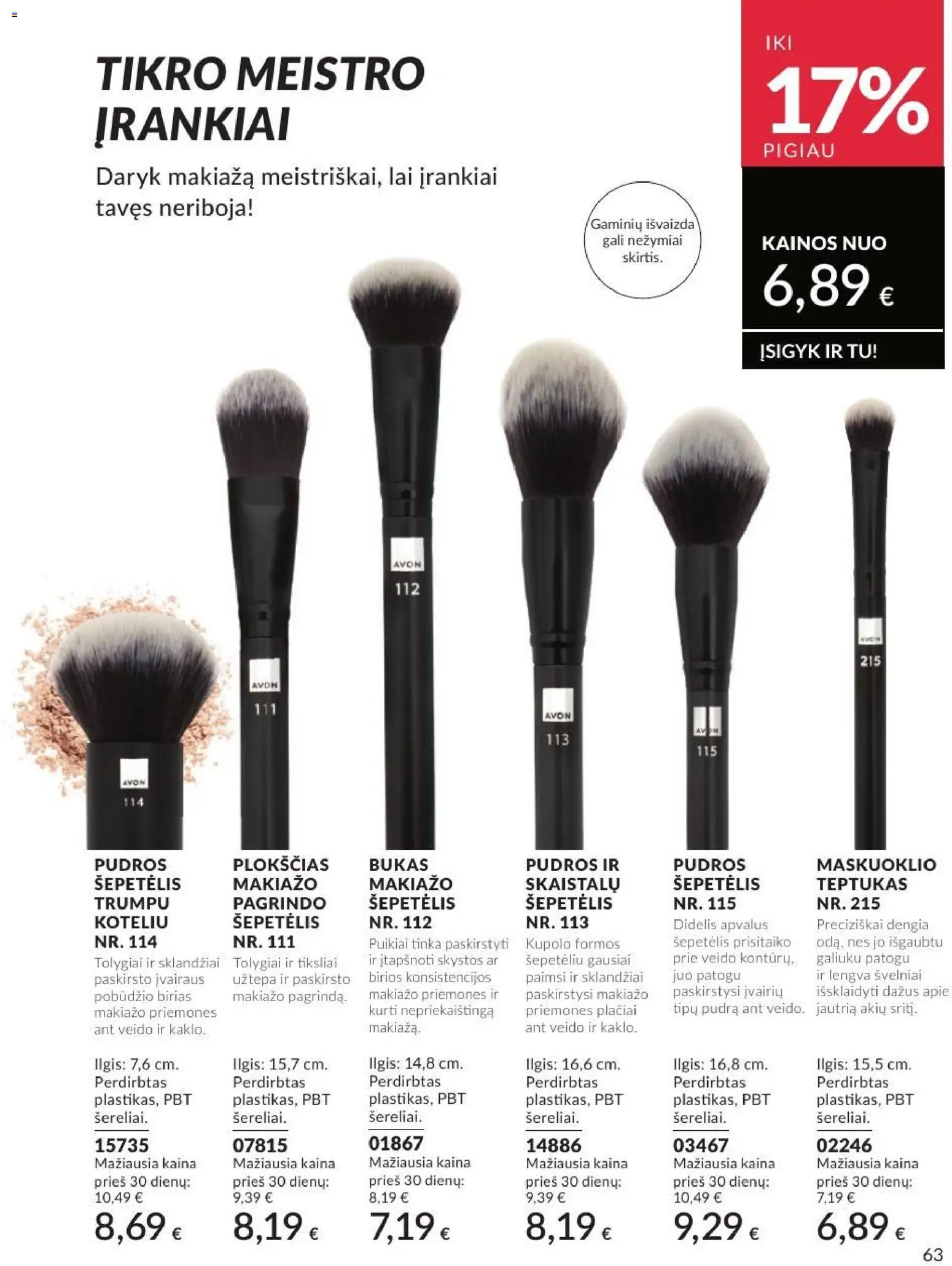 AVON akcijos nuo 2026.07.01 | Puslapis: 63 | Prekių: Pudra, Šepetėlis, Teptukas