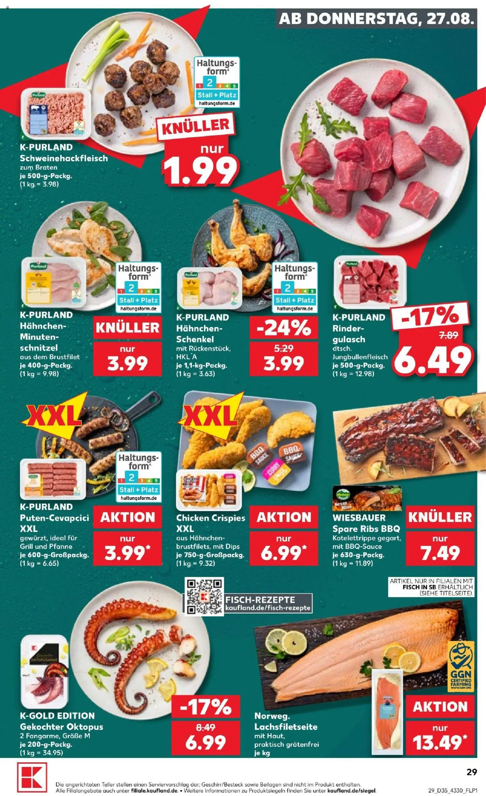Kaufland Prospekt Berlin – gültig ab 27.08.2026 | Seite: 29 | Produkte: Beilagen, Grill, Hahnchen, Spare ribs