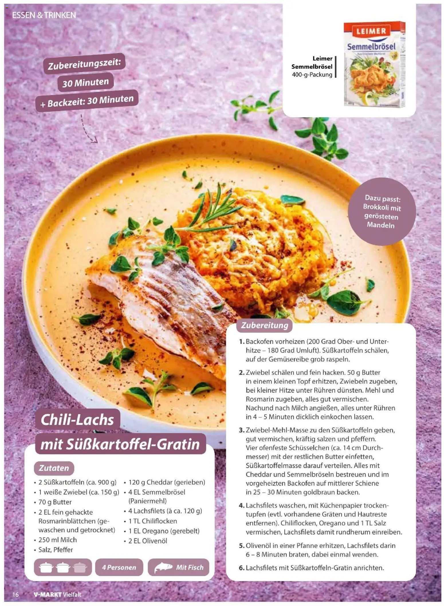 V-Markt Vielfals September / Oktober – gültig ab 01.09.2026 | Seite: 16 | Produkte: Butter, Fisch, Brokkoli, Pfeffer