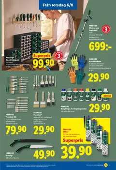 Lidl erbjudanden - Förhandsvisning av reklamblad från butik Lidl aktuell från 03/08/2026 | Sida: 23 | Produkter: Arbetshandskar, Trimmer, Häcksax, Set