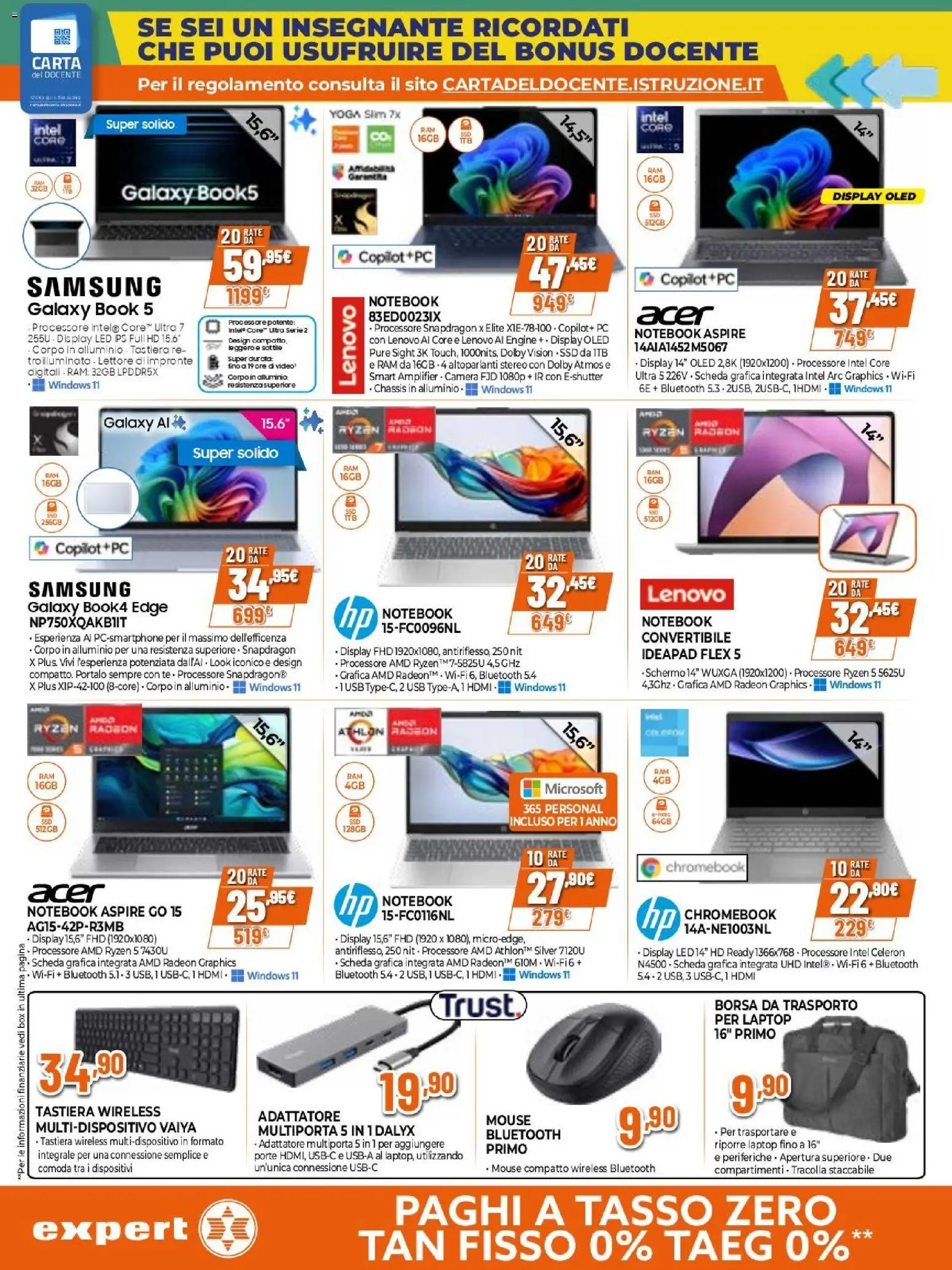 Volantino Expert del 23.04.2026 | Pagina: 18 | Prodotti: Notebook, Tastiera, Adattatore, Alluminio