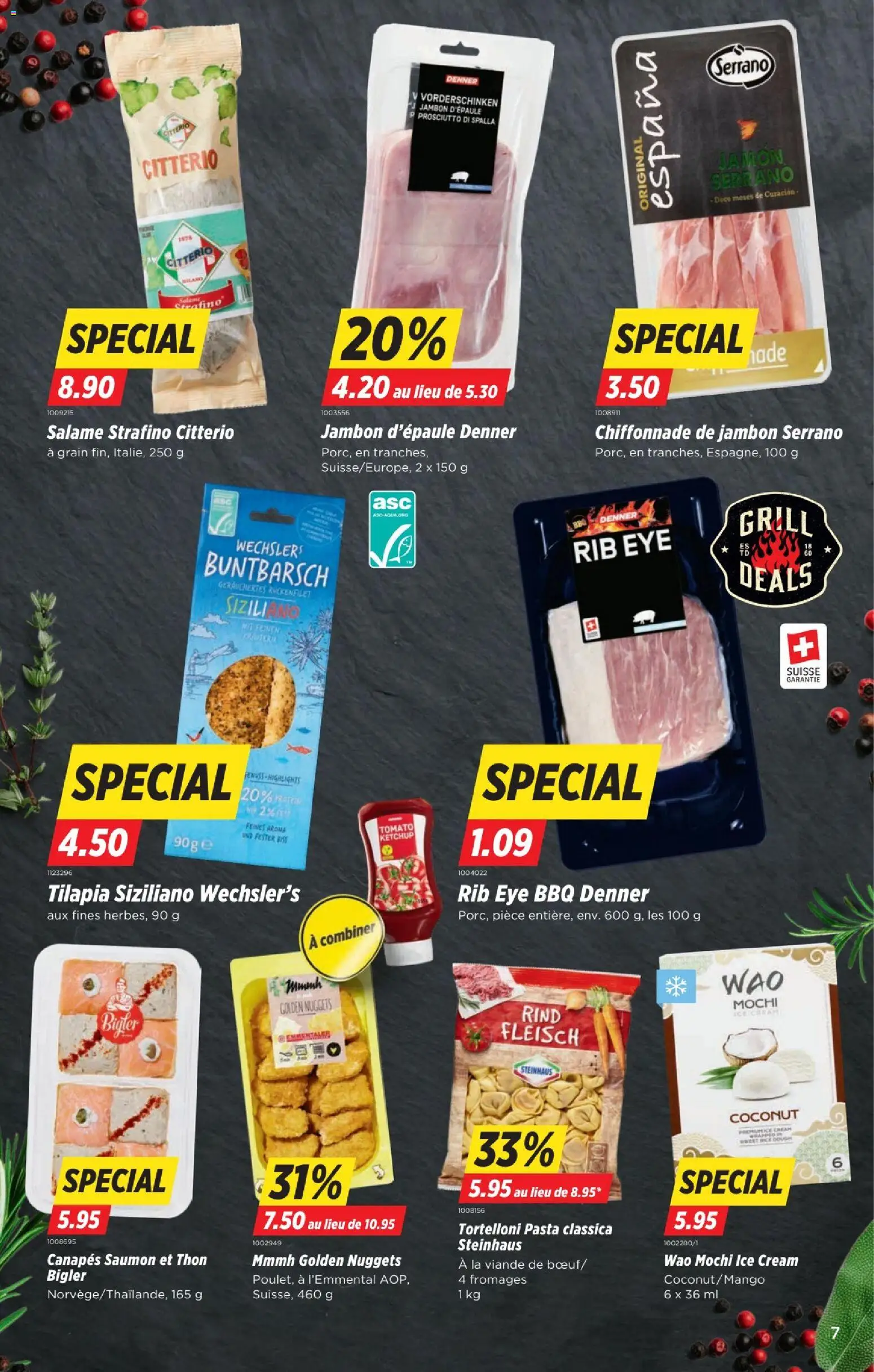 Denner aktionen FR – gültig ab 13.08.2026 | Seite: 7 | Produkte: Salami, Pasta, Ketchup, Grill