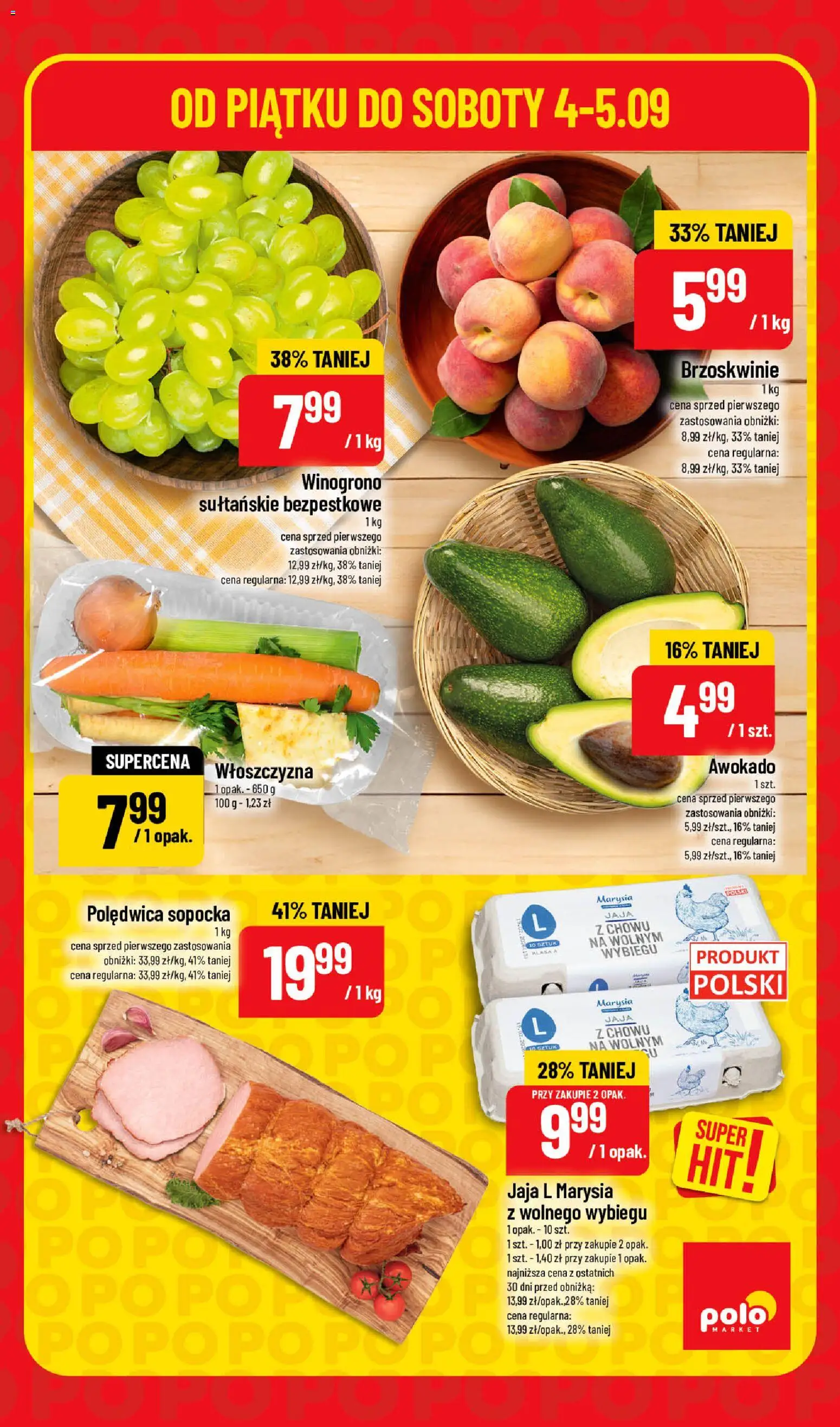 POLOmarket gazetka - Super Hity od 04.09.2026 | Strona: 3 | Produkty: Winogrono, PC, Włoszczyzna, Polędwica sopocka