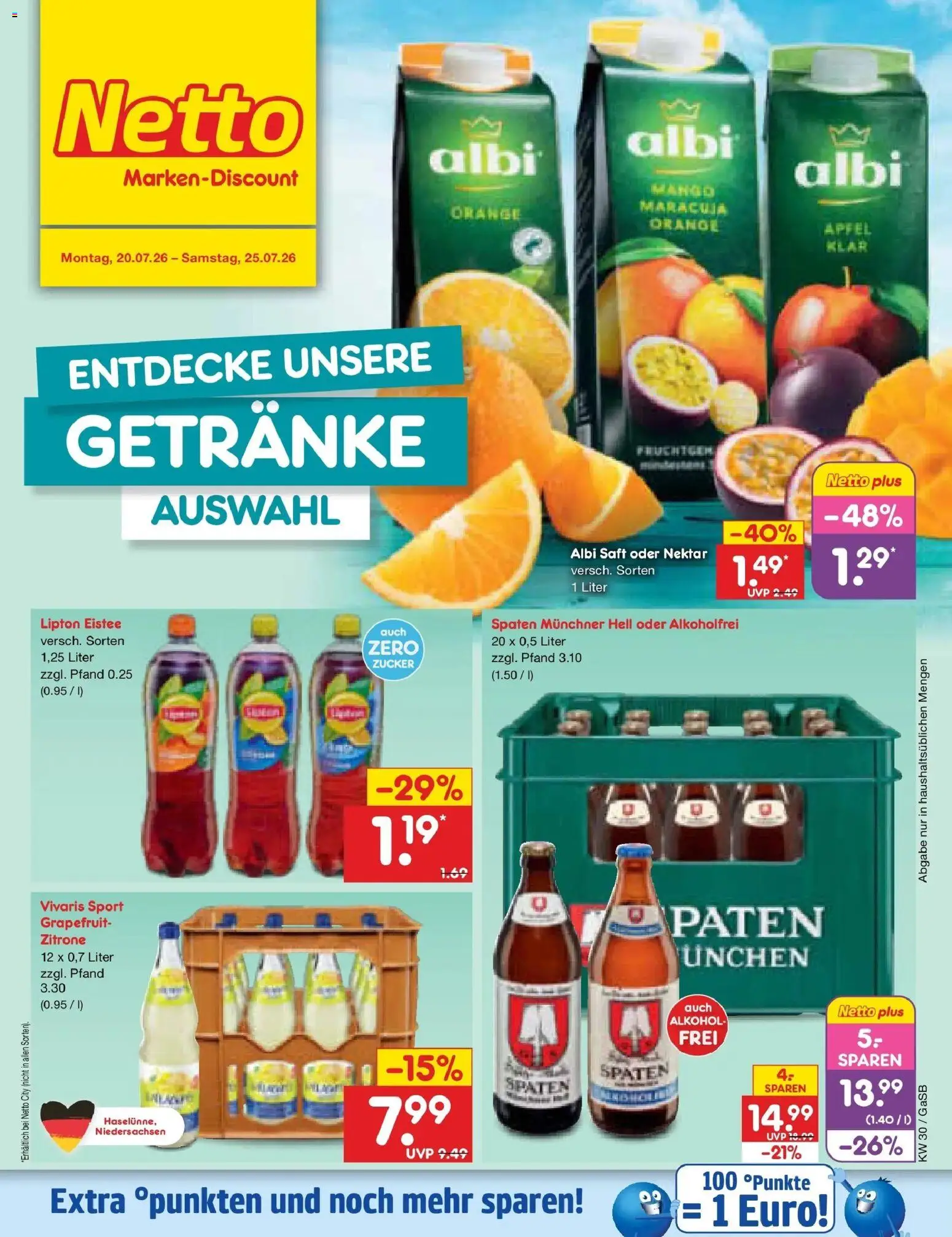 Netto Marken-Discount Prospekt Bremen-Lesum – gültig ab 20.07.2026 | Seite: 54 | Produkte: Äpfel, Grapefruit, Zitrone, Saft