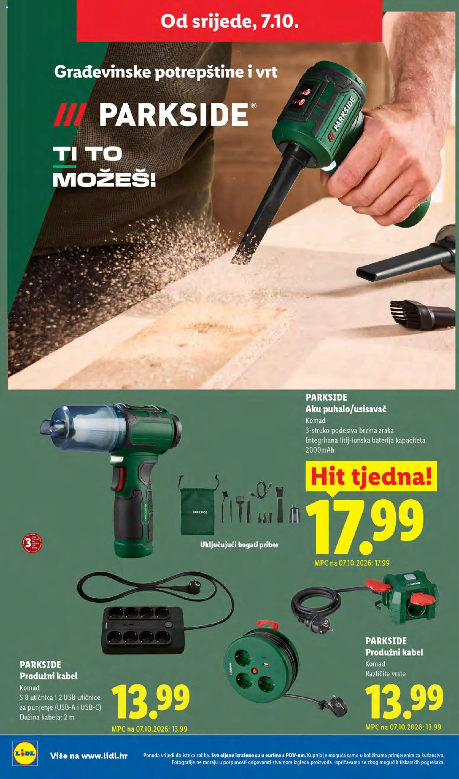 Lidl katalog | vrijedi od 05.10.2026 | Stranica: 40 | Proizvodi: Utičnica, Baterija, Kabel, Parkside