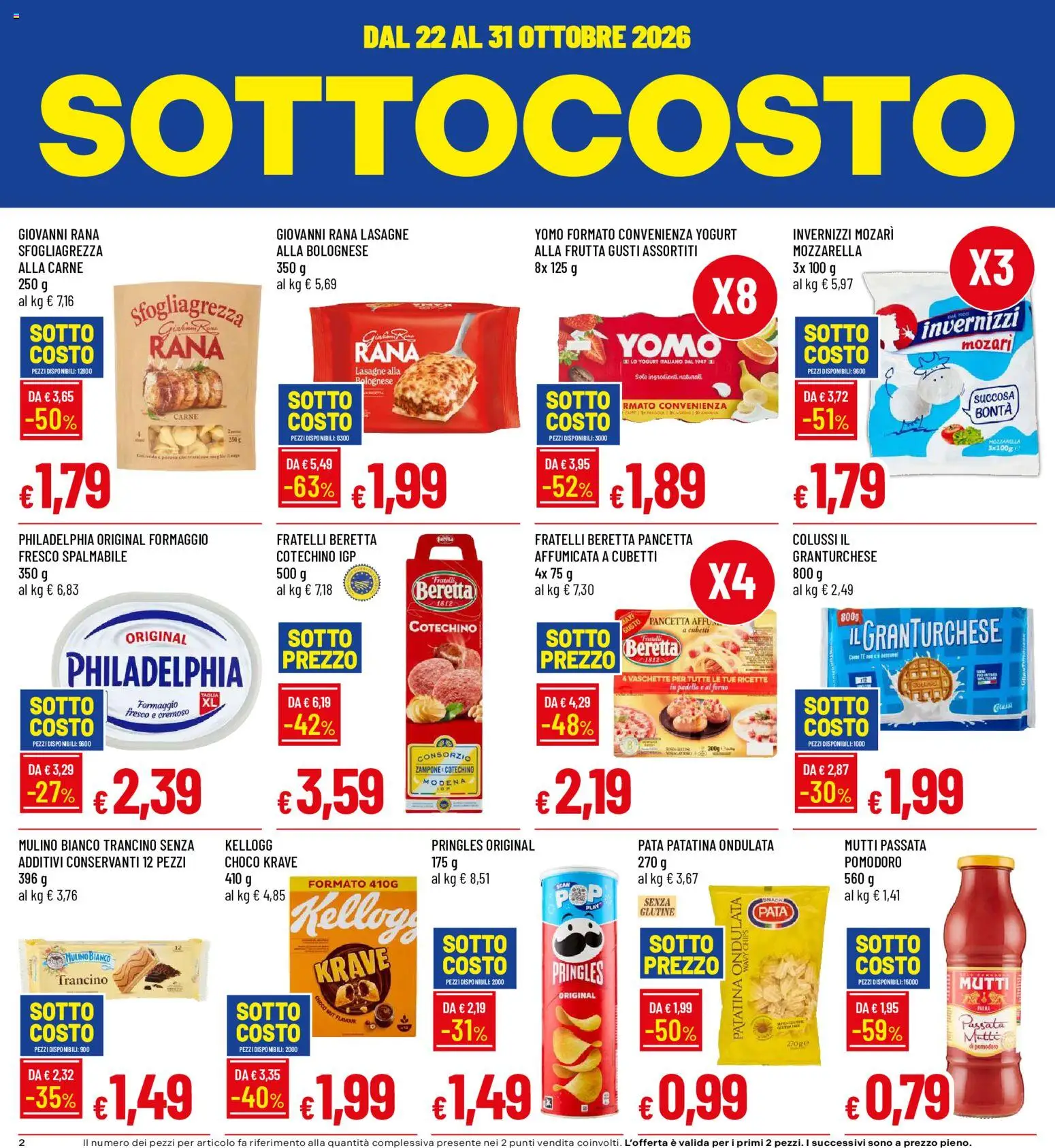 Volantino Galassia del 22/10/2026 | Pagina: 2 | Prodotti: Carne, Ingredienti, Formaggio fresco, Cotechino