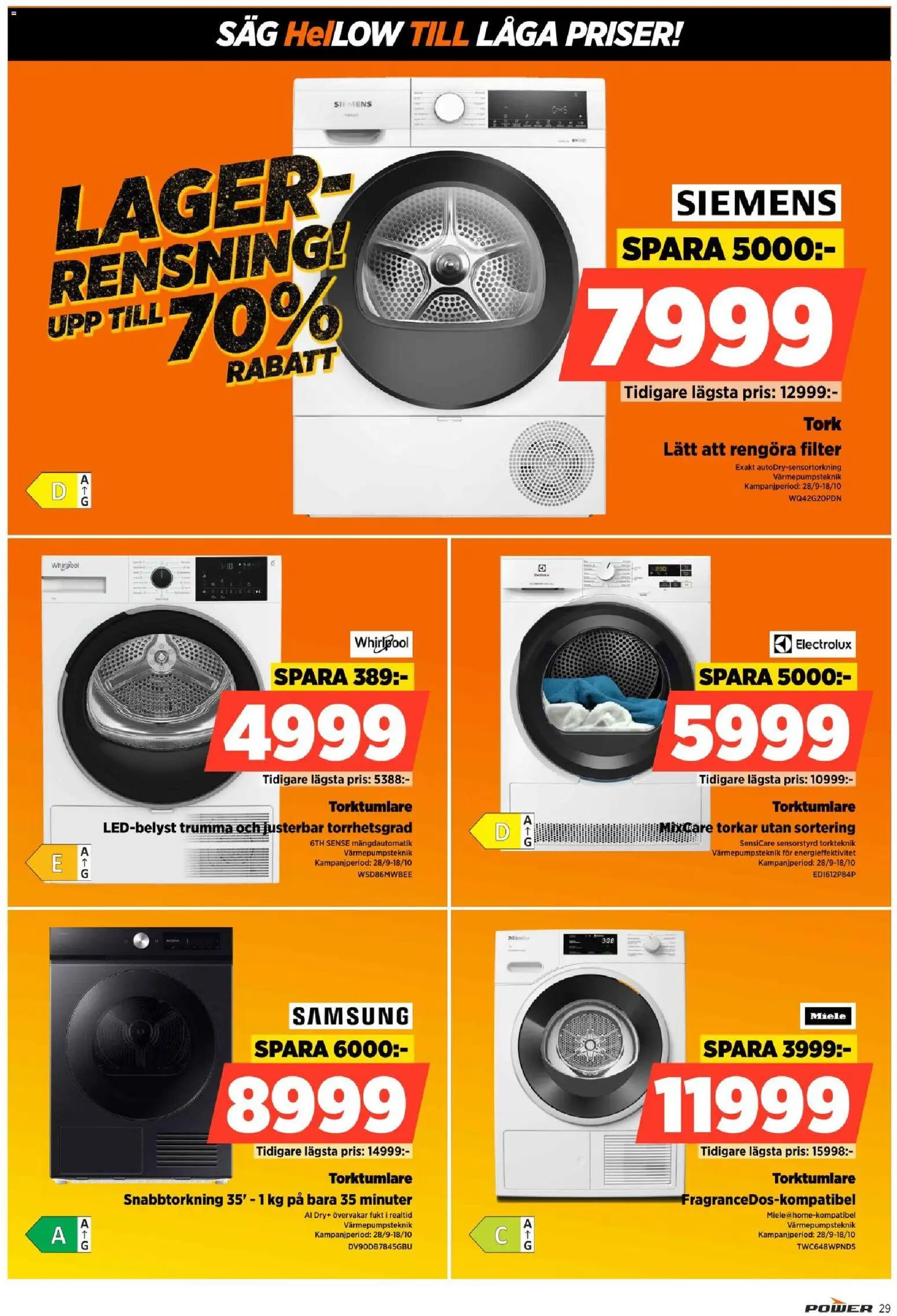 Power reklamblad aktuell från 12/10/2026 | Sida: 29 | Produkter: Såg, Filter, Torktumlare