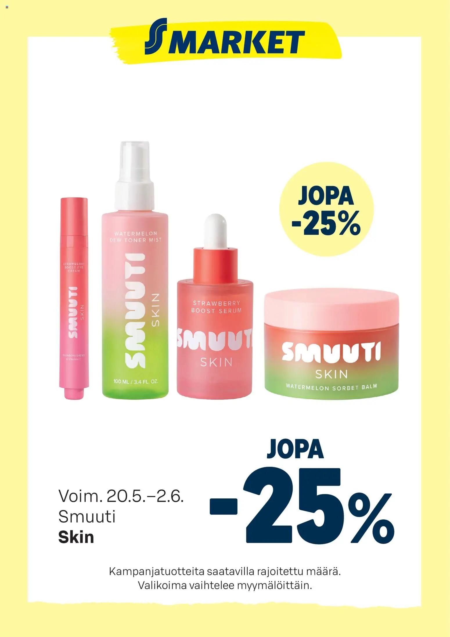 S-market tarjoukset Smuuti Skin – voimassa 20.05.2026 alkaen | Sivu: 1