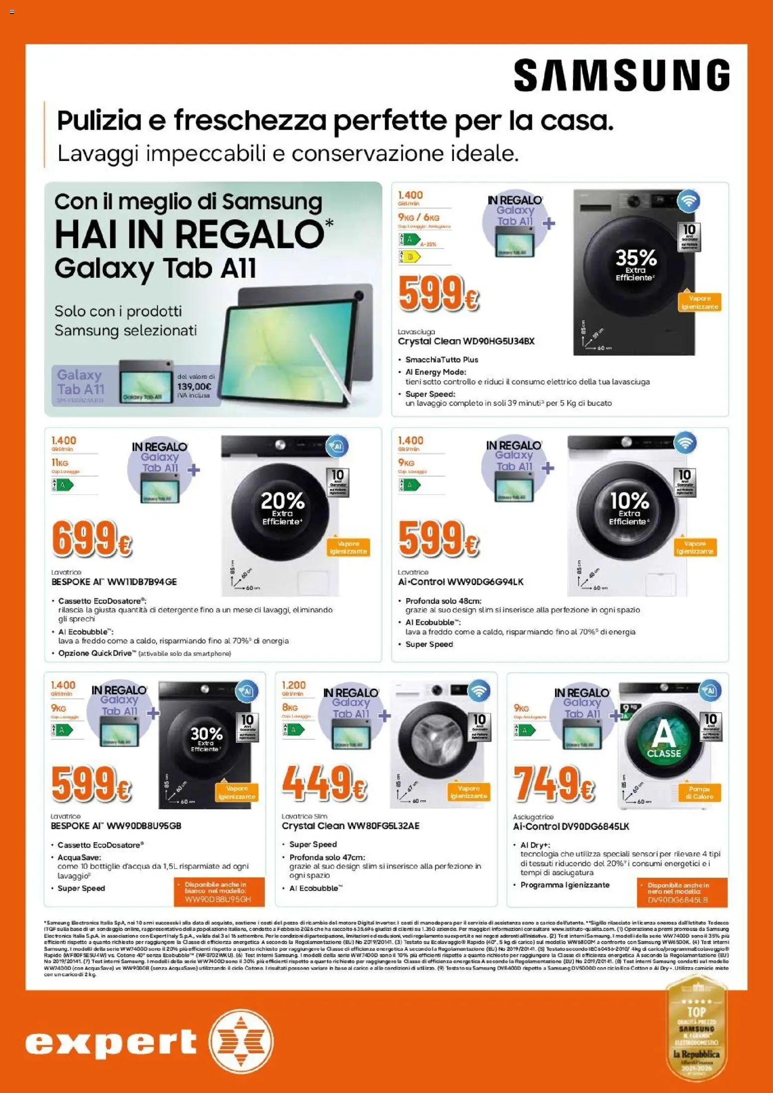 Volantino Expert del 03/09/2026 | Pagina: 2 | Prodotti: Detergente, Acqua, Lavatrice, Data
